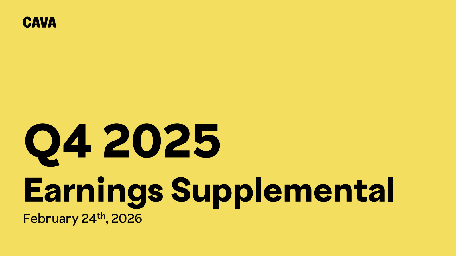 CAVA Group's Q4 2025 Slide Deck