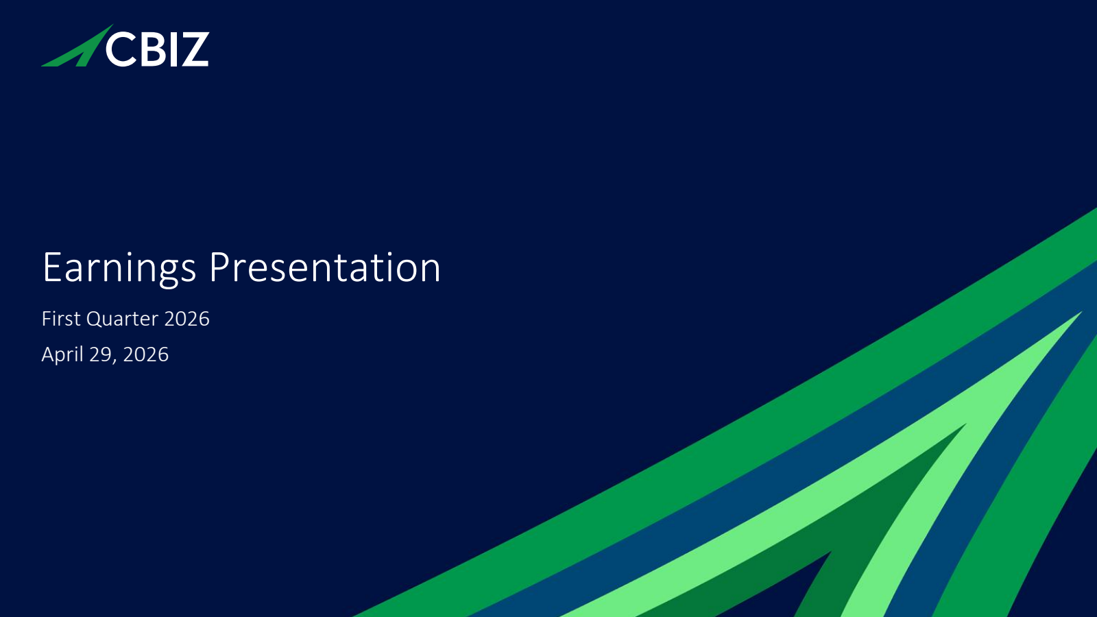 CBIZ's Q1 2026 Slide Deck