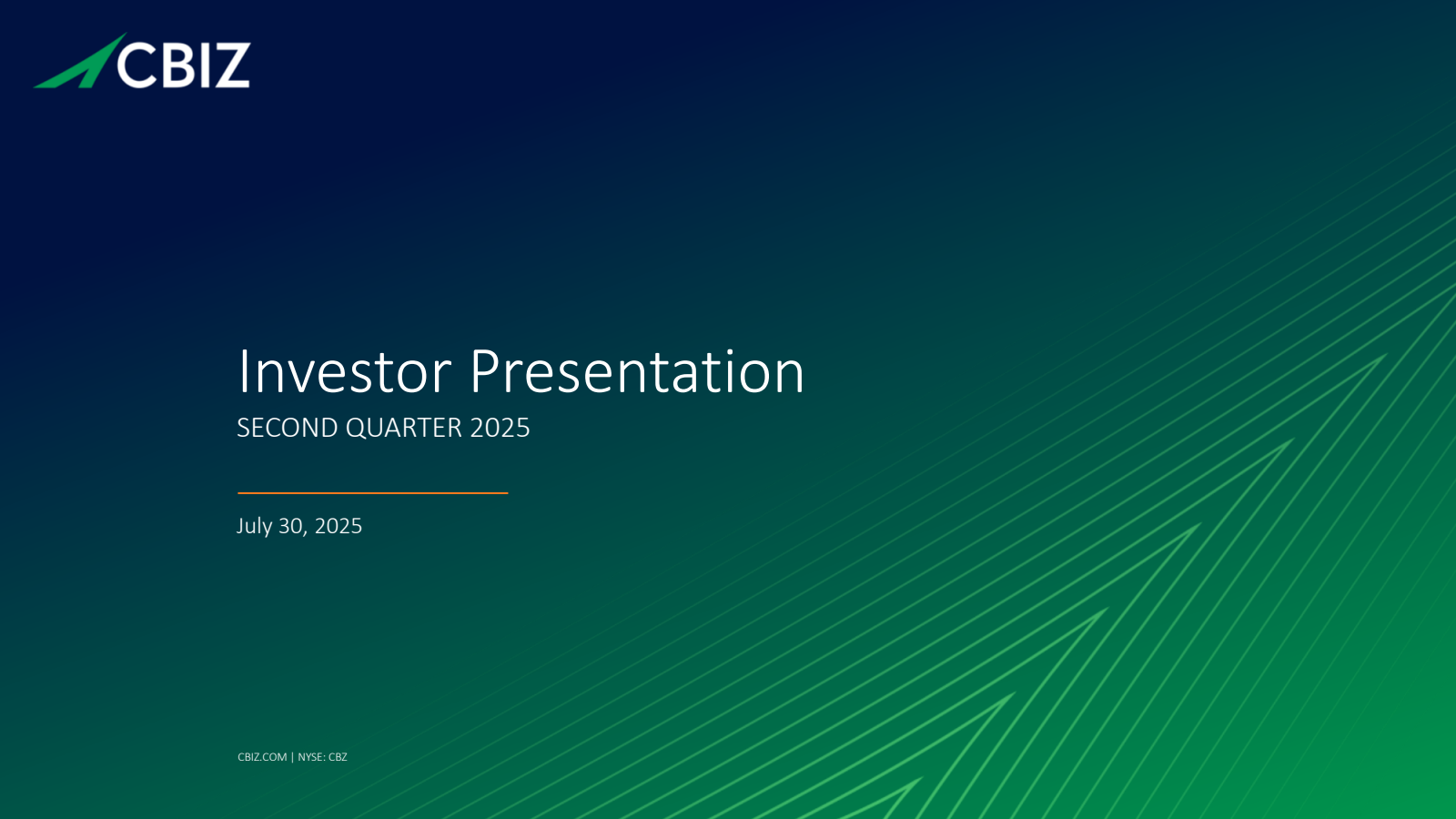 CBIZ's Q2 2025 Slide Deck