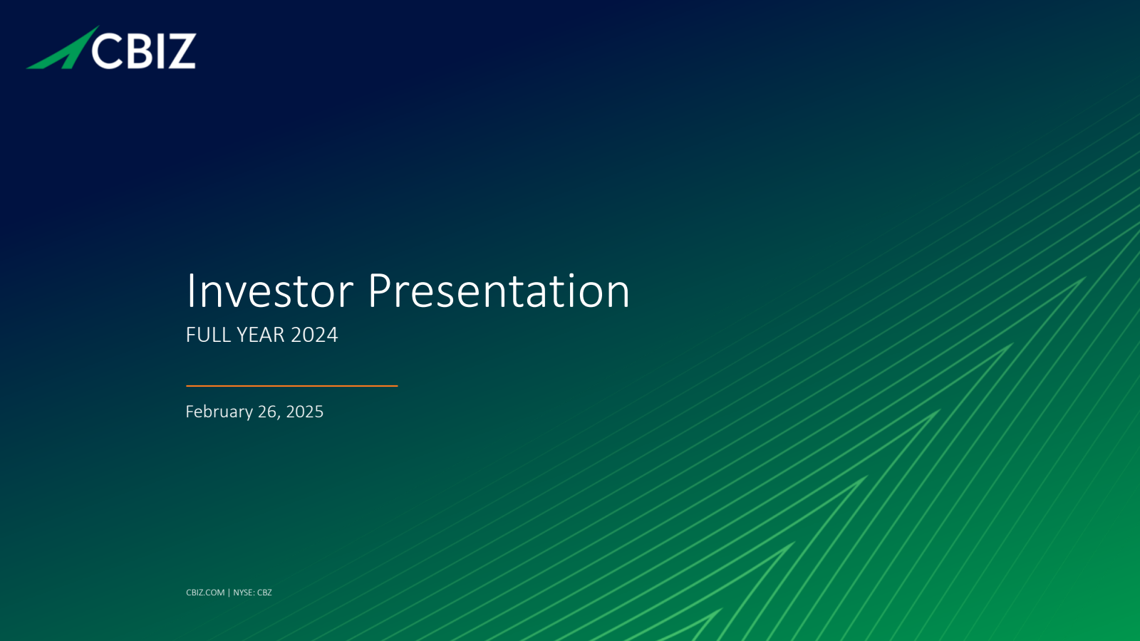 CBIZ's Q4 2024 Slide Deck