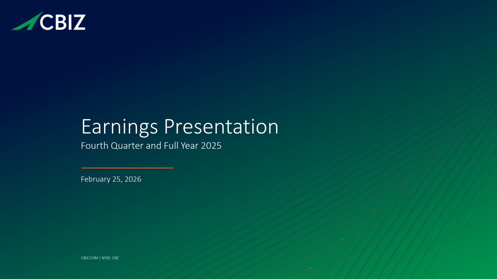 CBIZ's Q4 2025 Slide Deck