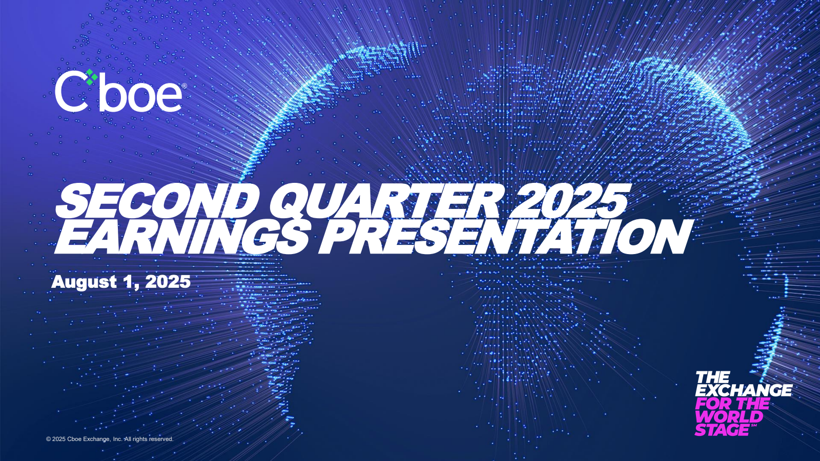 Cboe Global Markets' Q2 2025 Slide Deck