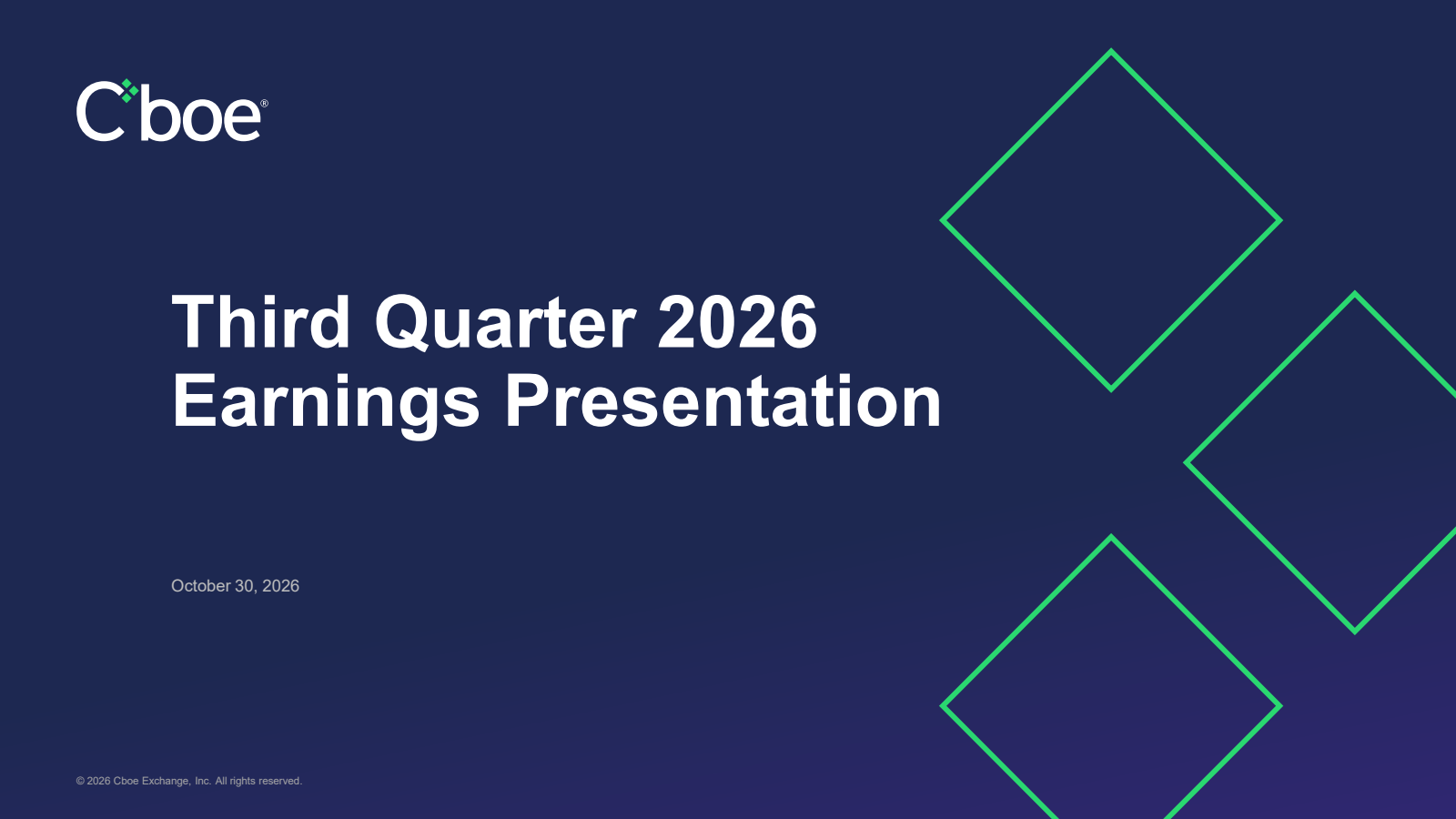 Cboe Global Markets' Q3 2026 Slide Deck