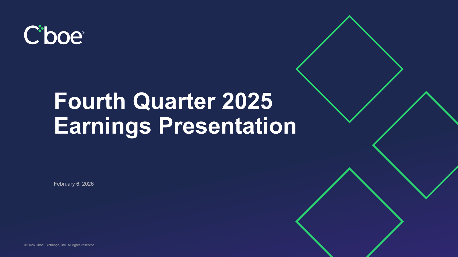 Cboe Global Markets' Q4 2025 Slide Deck