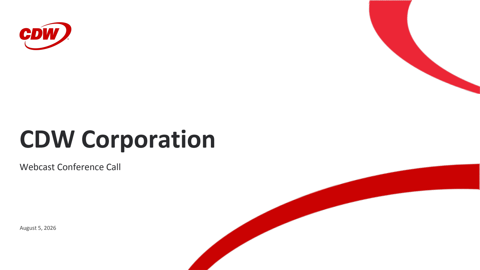 CDW's Q2 2026 Slide Deck