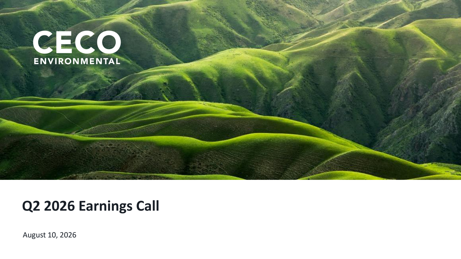 CECO Environmental's Q2 2026 Slide Deck