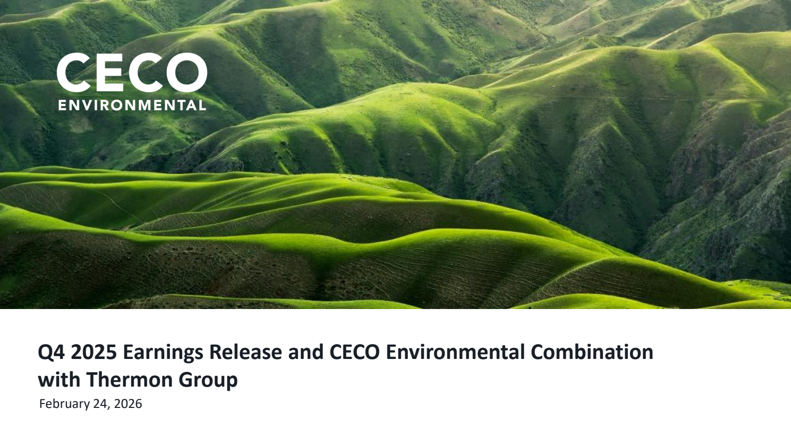 CECO Environmental's Q4 2025 Slide Deck