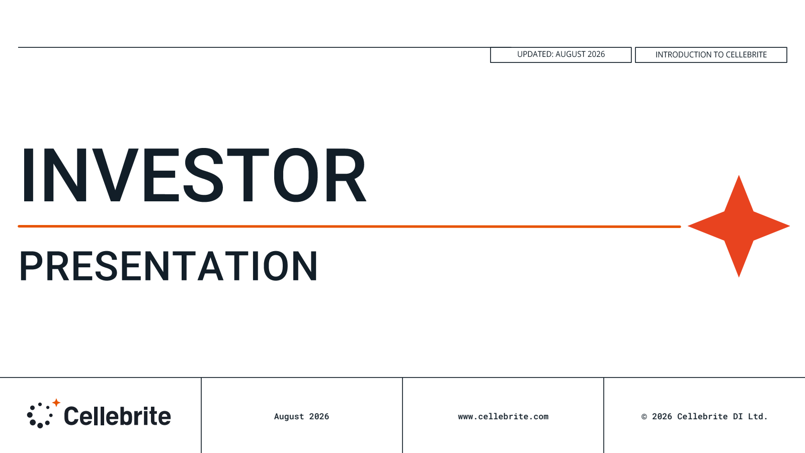 Cellebrite DI's Q2 2026 Slide Deck