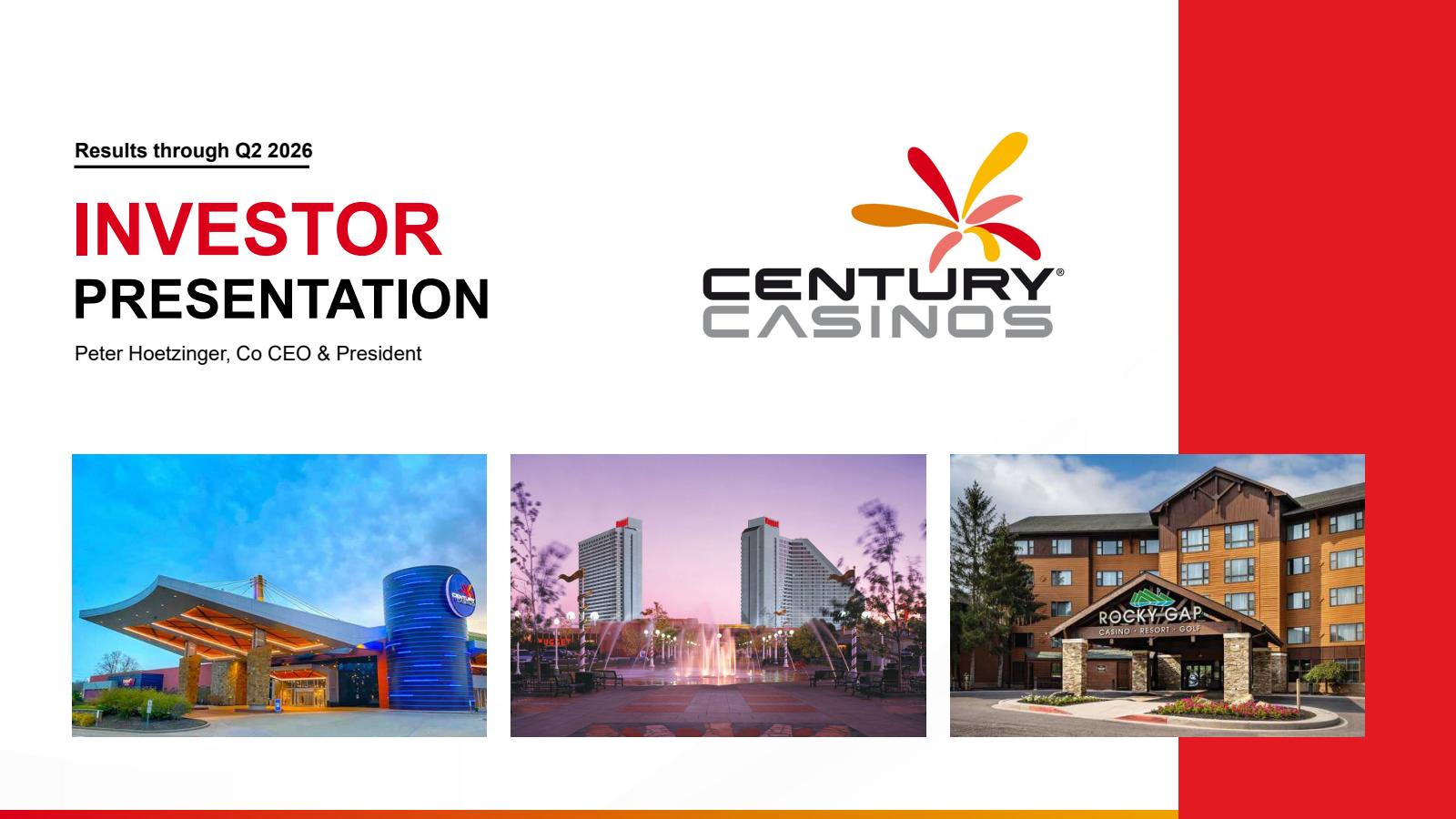 Century Casinos' Q2 2026 Slide Deck