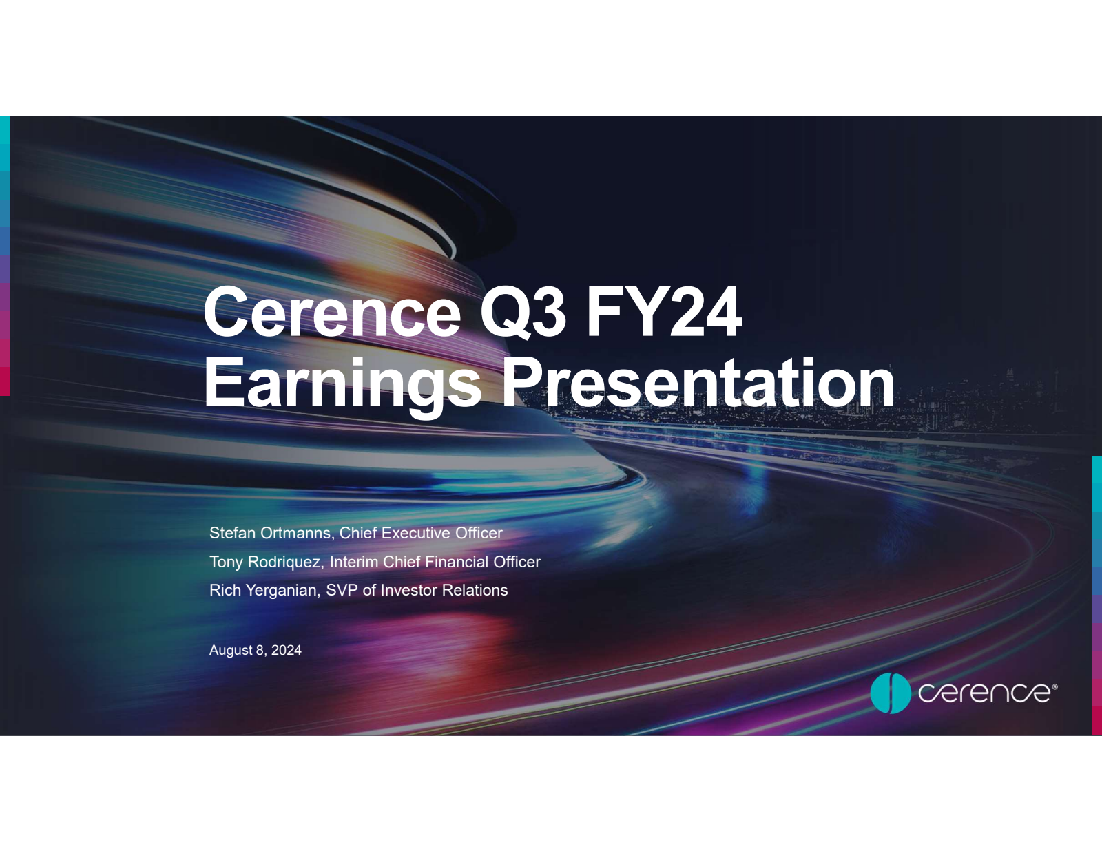 Cerence's Q3 2024 Slide Deck