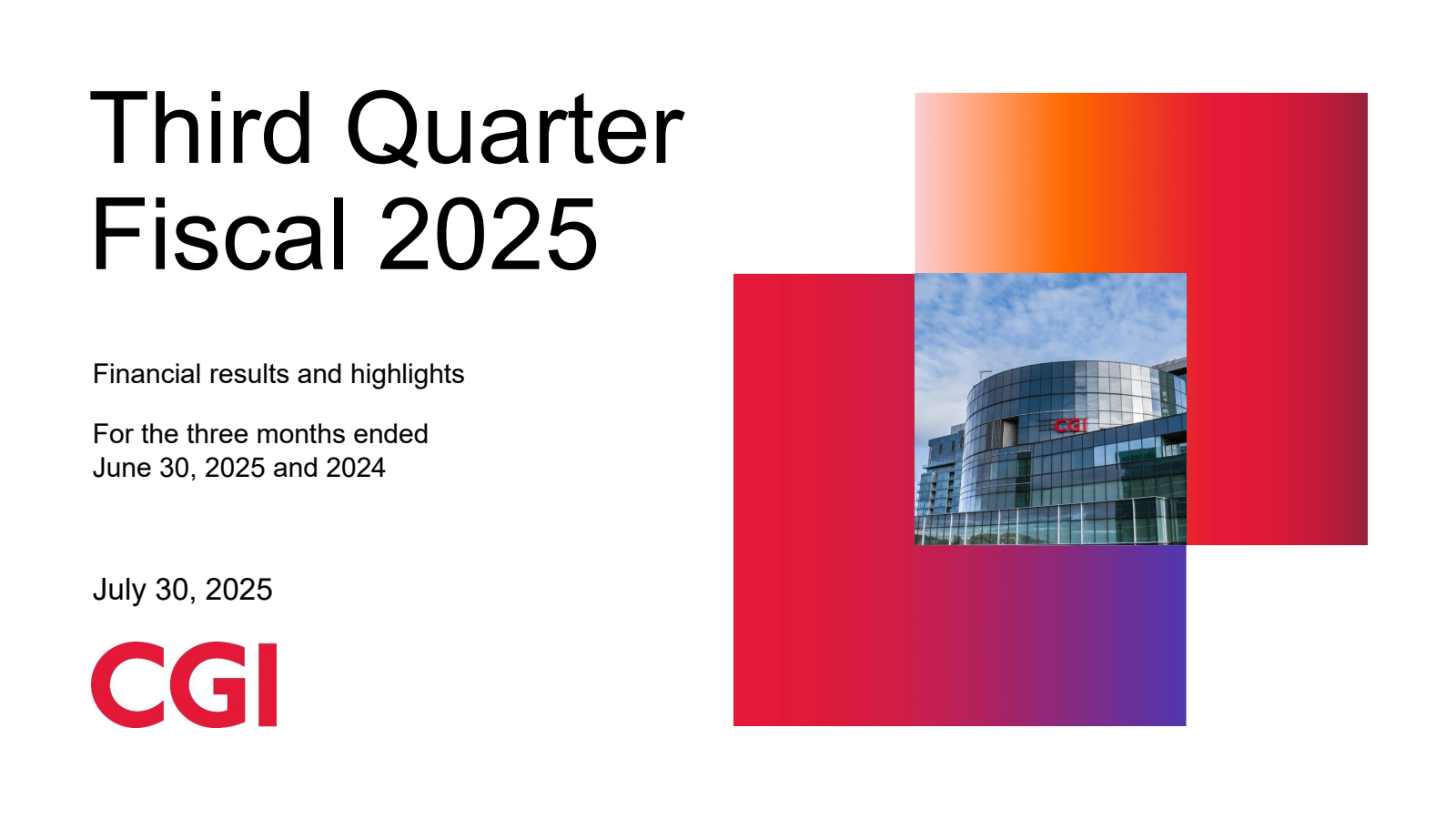 CGI Group's Q3 2025 Slide Deck