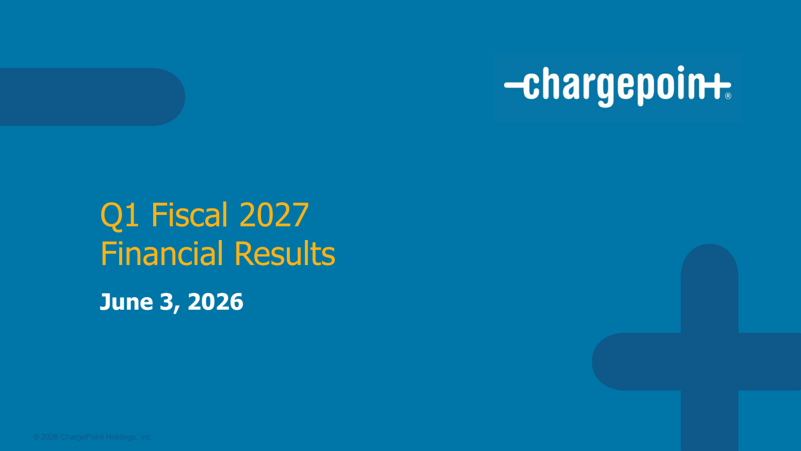 ChargePoint's Q1 2027 Slide Deck