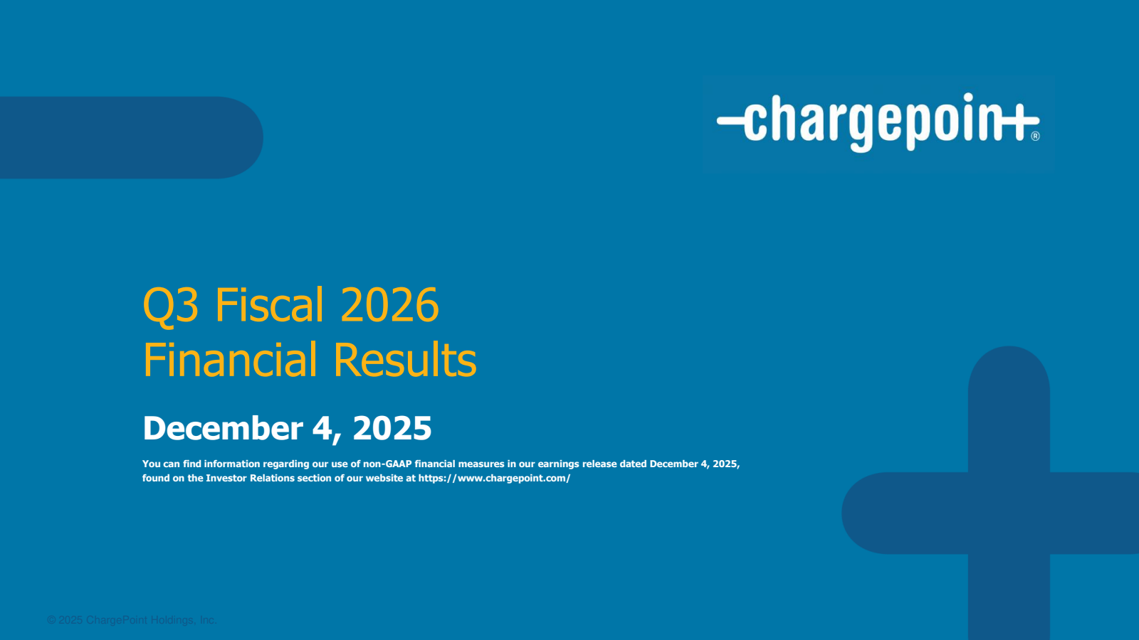 ChargePoint's Q3 2026 Slide Deck
