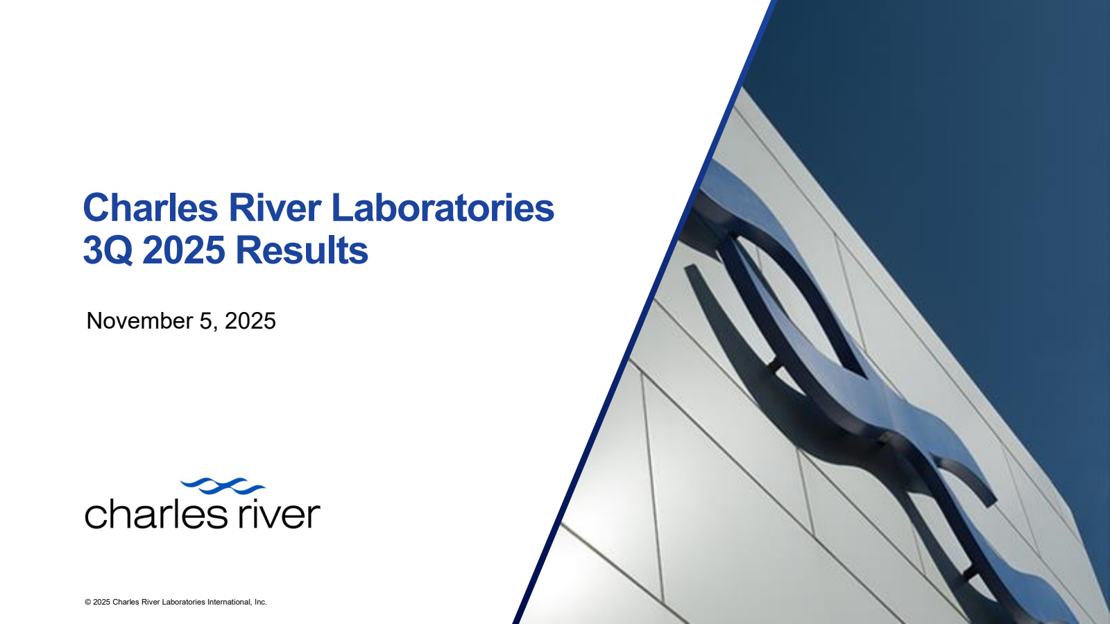 Charles River Laboratories International's Q3 2025 Slide Deck