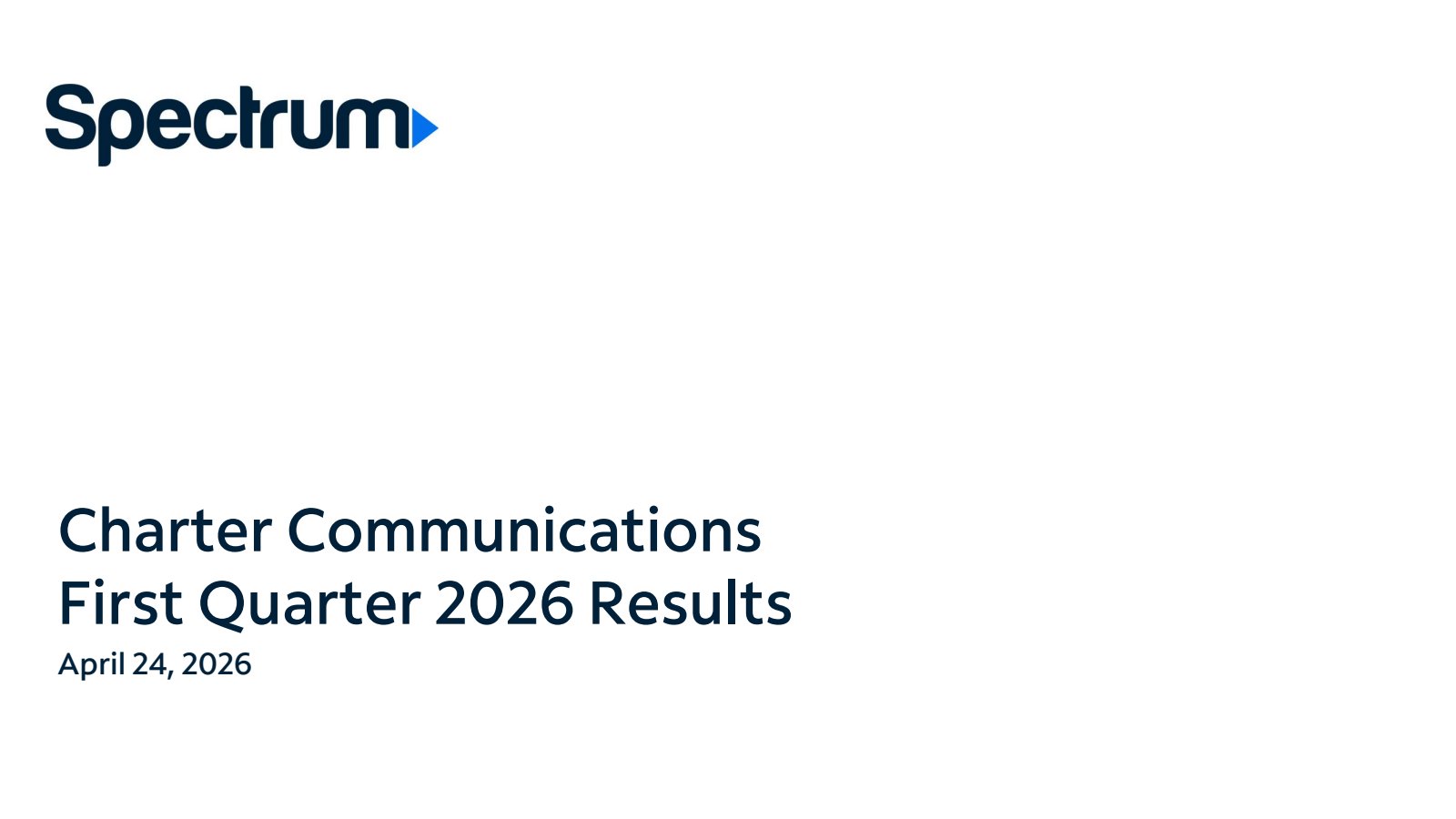 Charter Communications' Q1 2026 Slide Deck