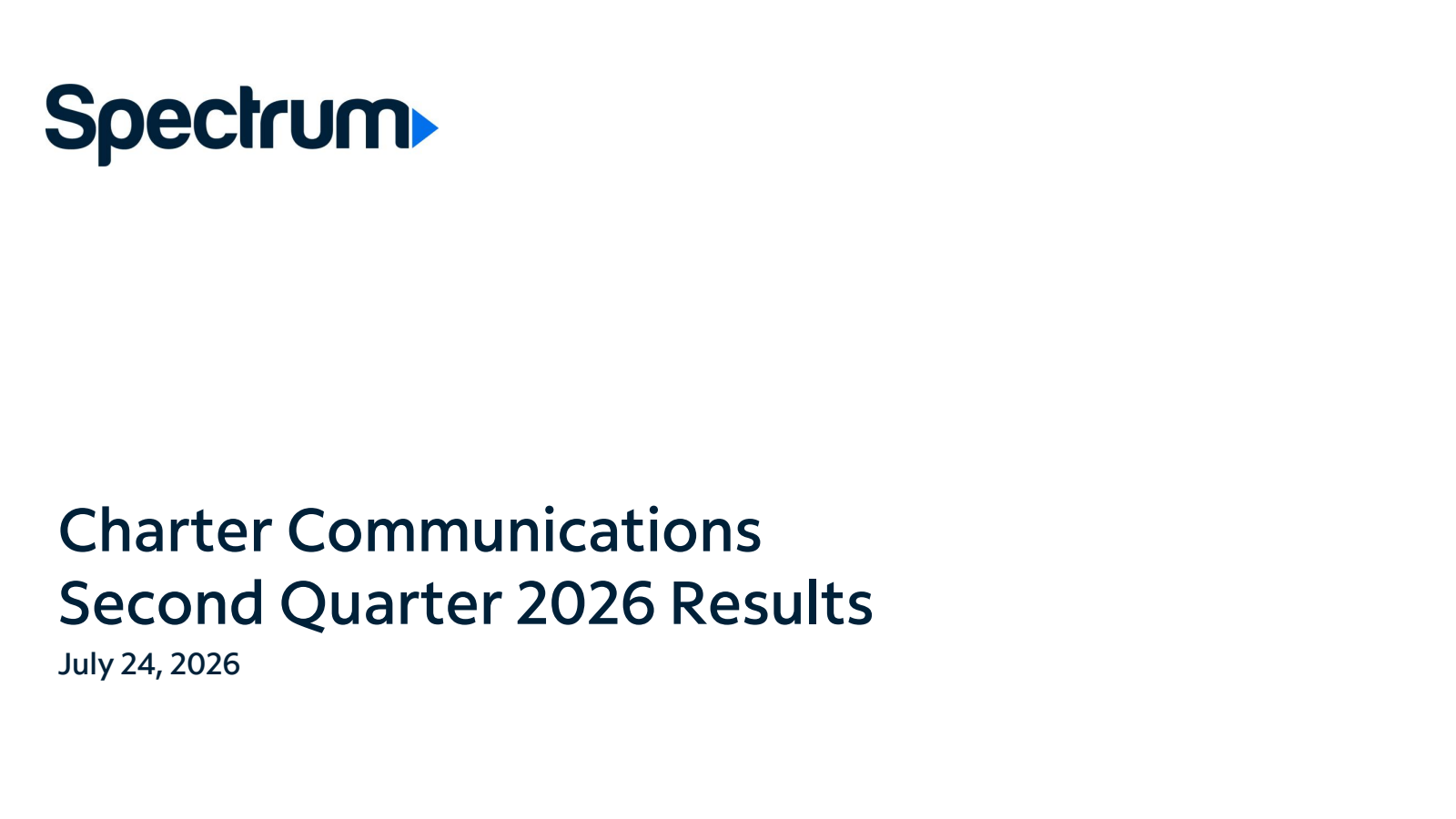 Charter Communications' Q2 2026 Slide Deck