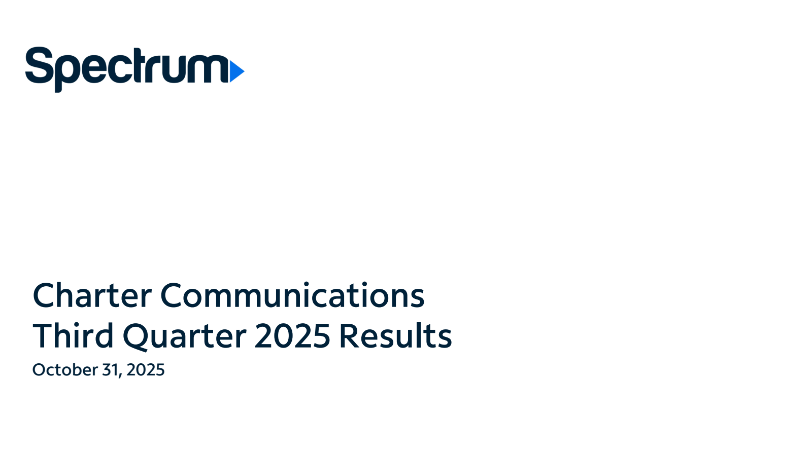 Charter Communications' Q3 2025 Slide Deck