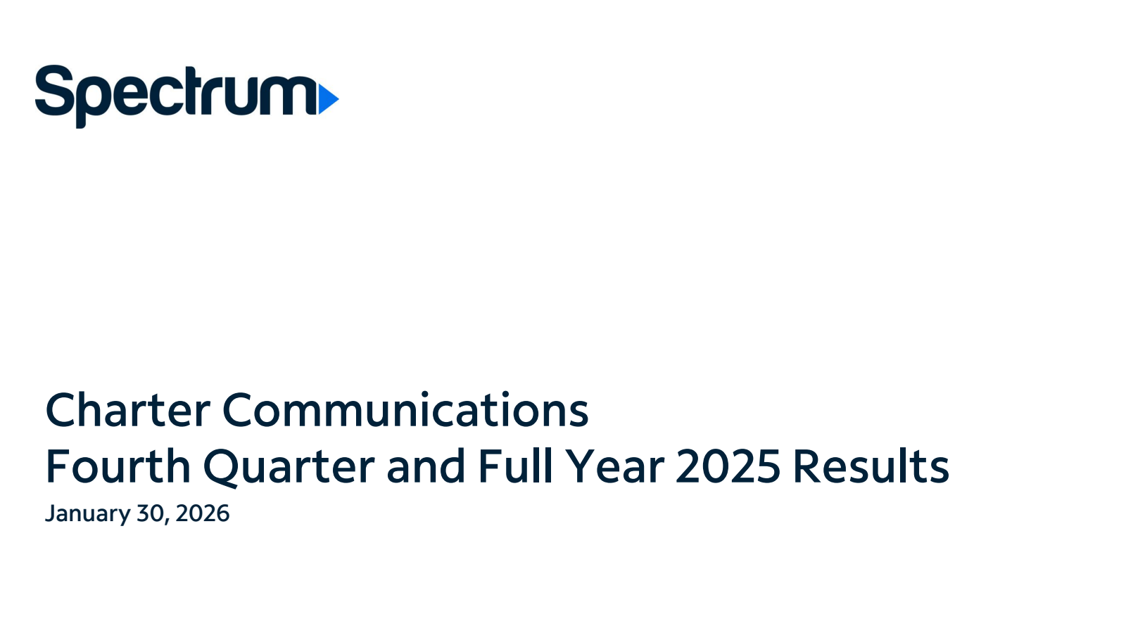 Charter Communications' Q4 2025 Slide Deck