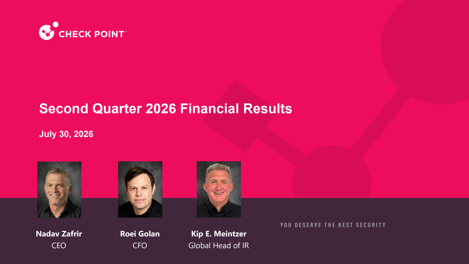 Check Point Software Technologies' Q2 2026 Slide Deck