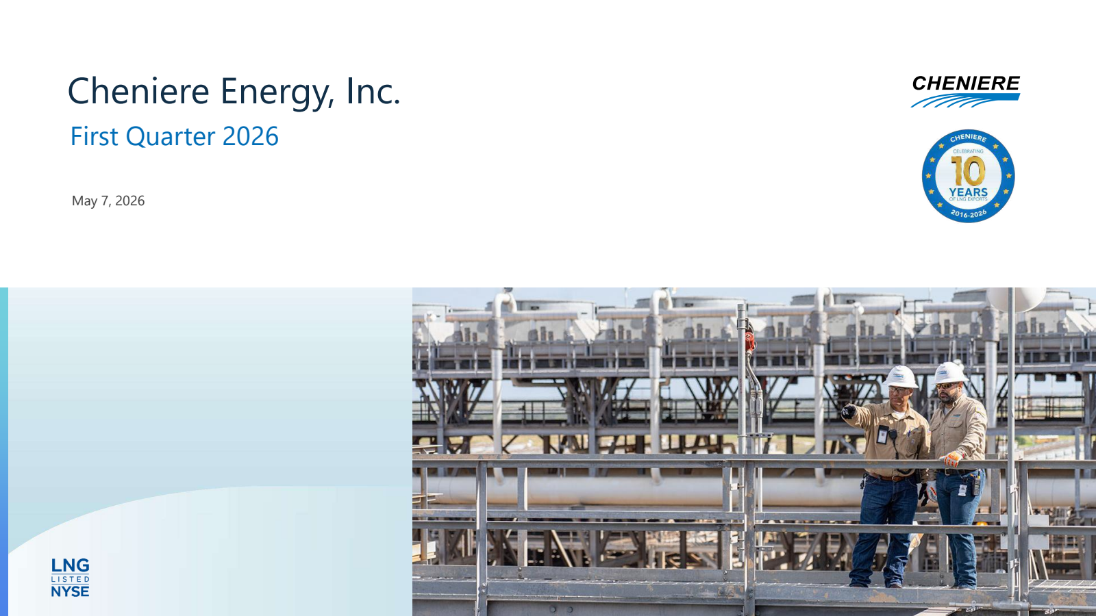 Cheniere Energy's Q1 2026 Slide Deck