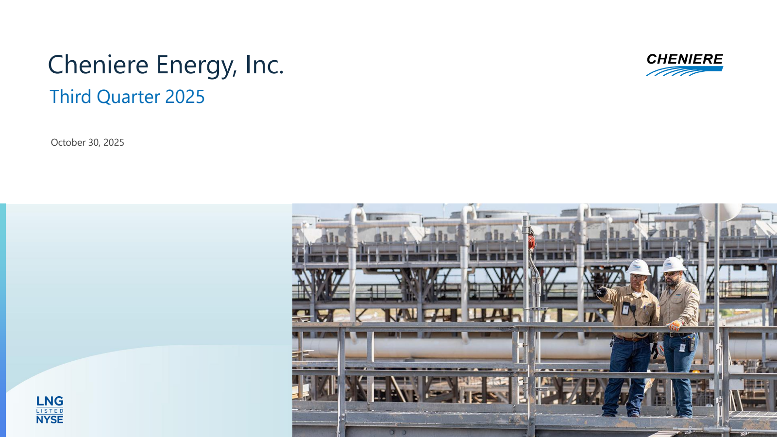 Cheniere Energy's Q3 2025 Slide Deck