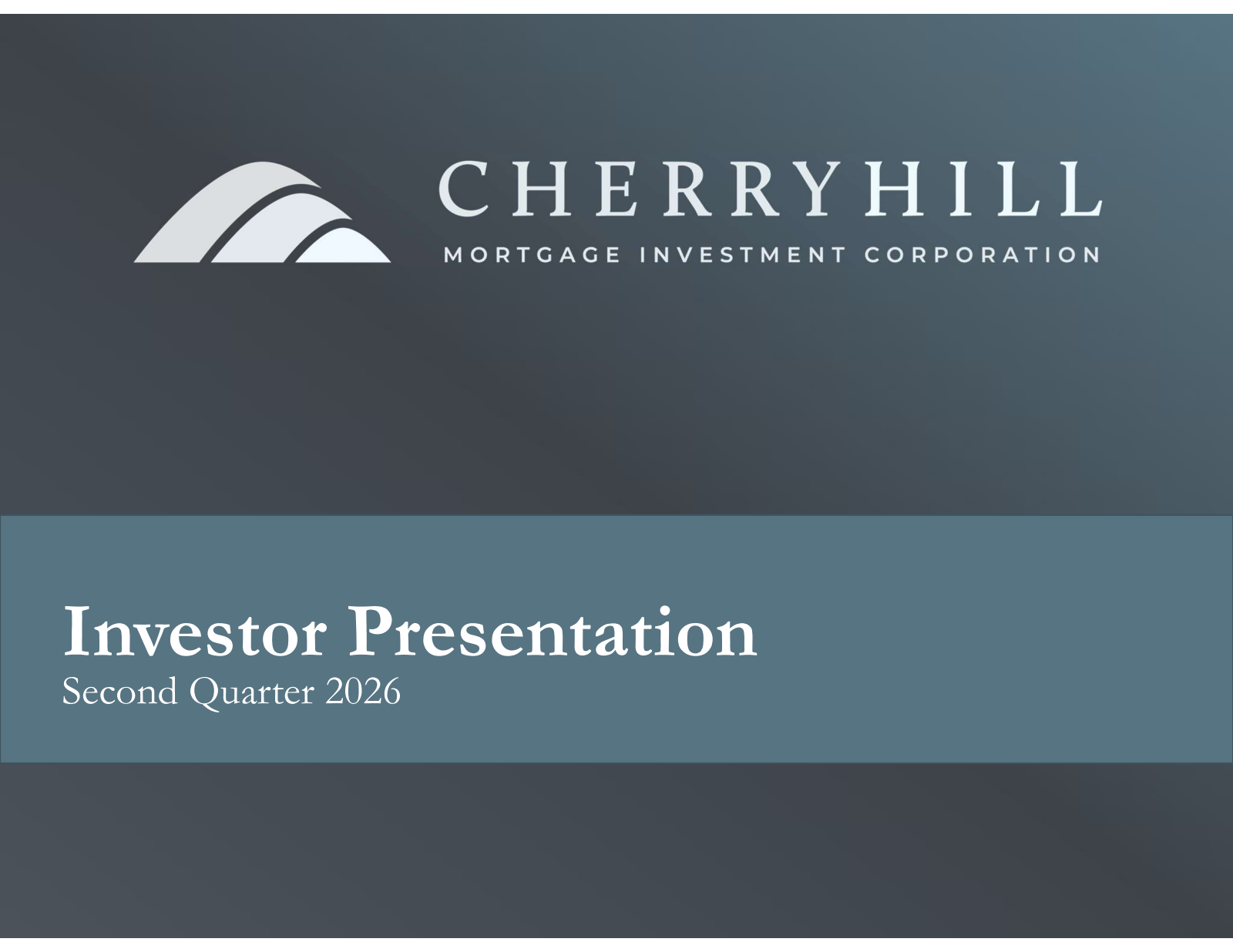 Cherry Hill Mortgage Investment's Q2 2026 Slide Deck
