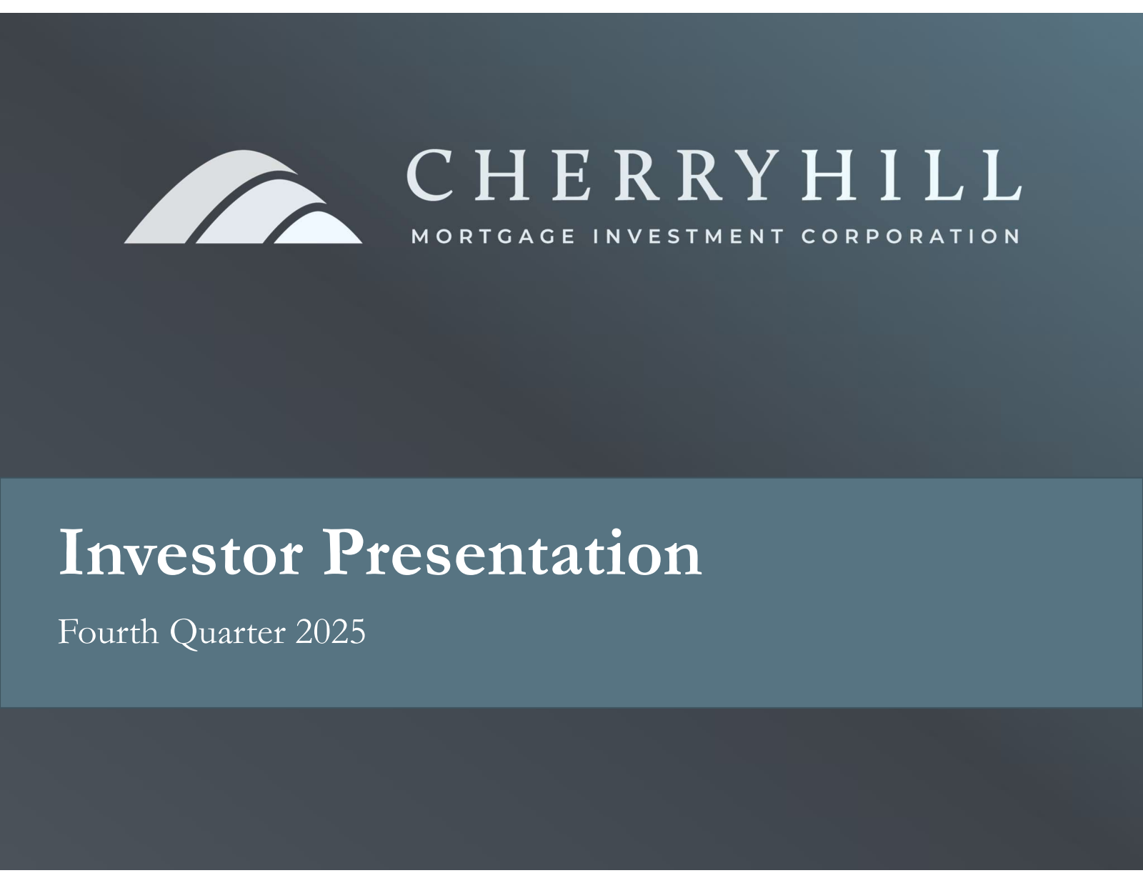 Cherry Hill Mortgage Investment's Q4 2025 Slide Deck