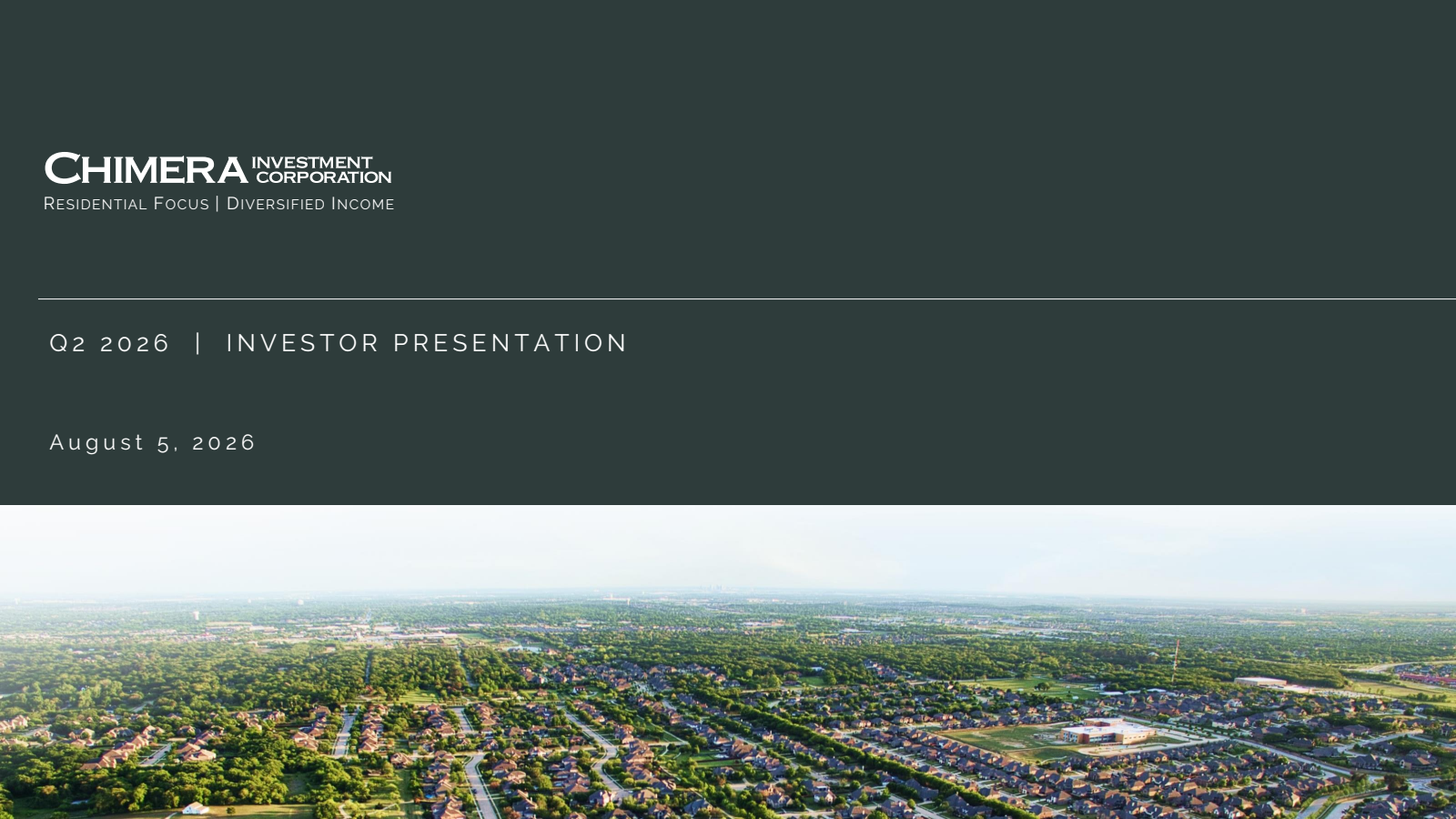 Chimera Investment's Q2 2026 Slide Deck
