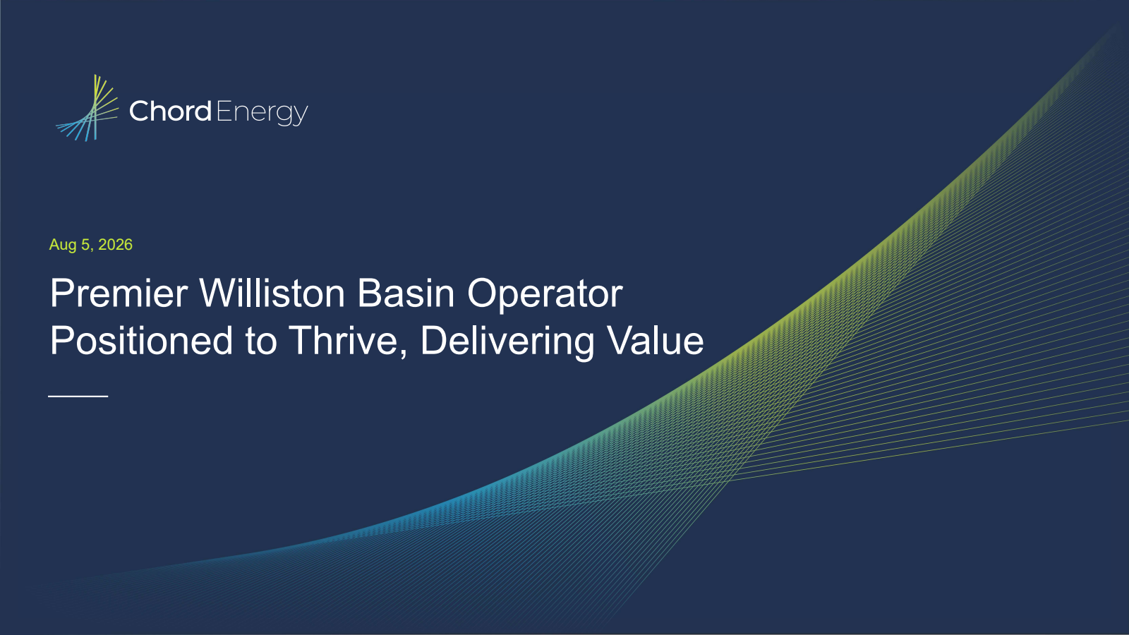 Chord Energy's Q2 2026 Slide Deck