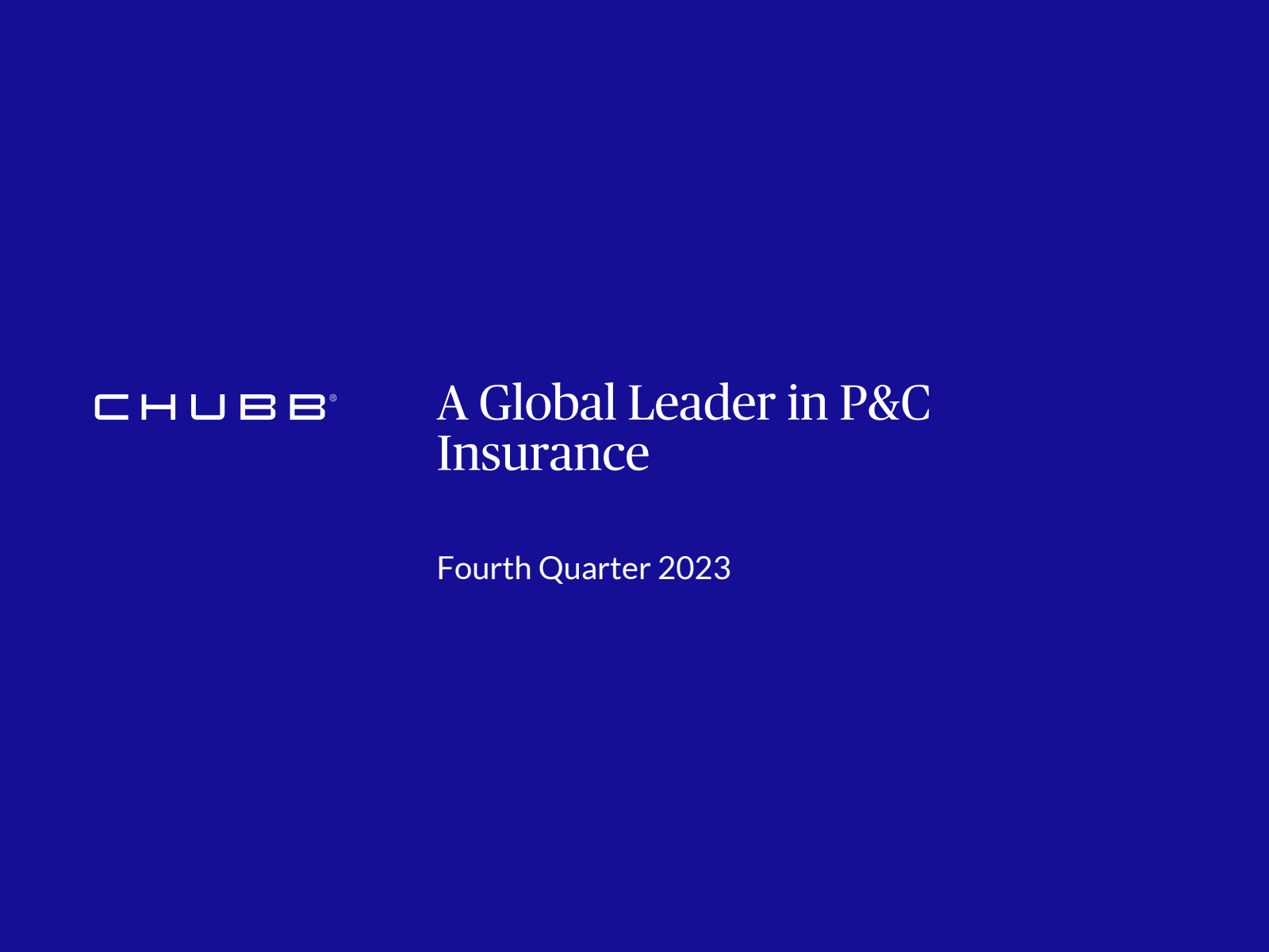 Chubb's Q1 2024 Slide Deck
