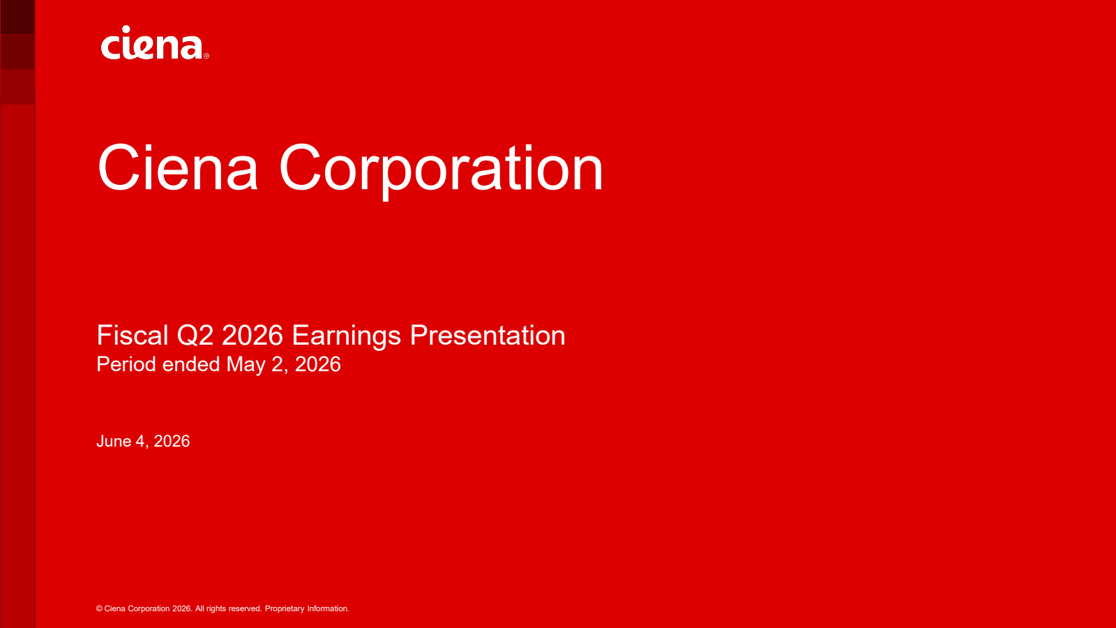 Ciena's Q2 2026 Slide Deck