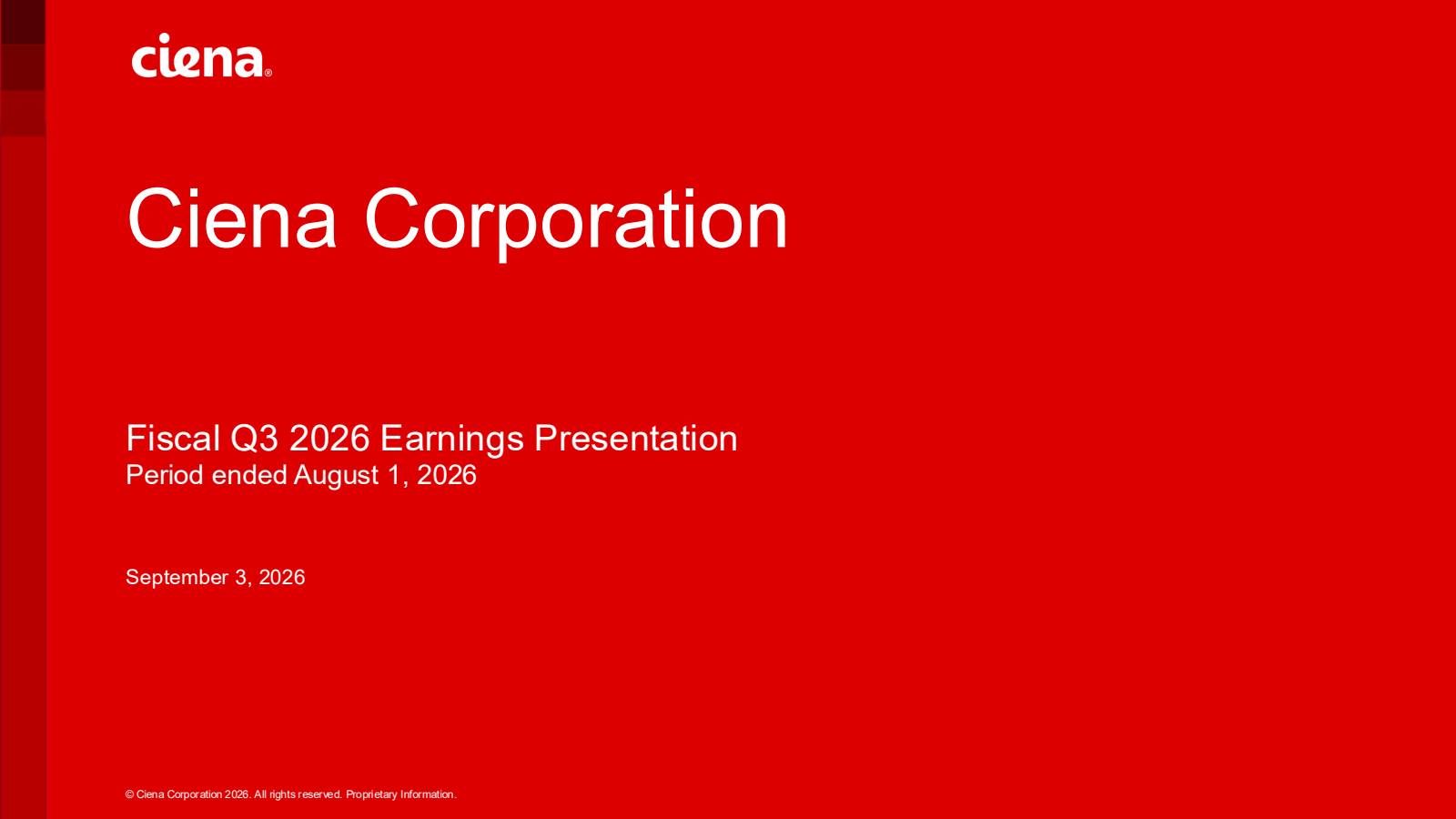 Ciena's Q3 2026 Slide Deck