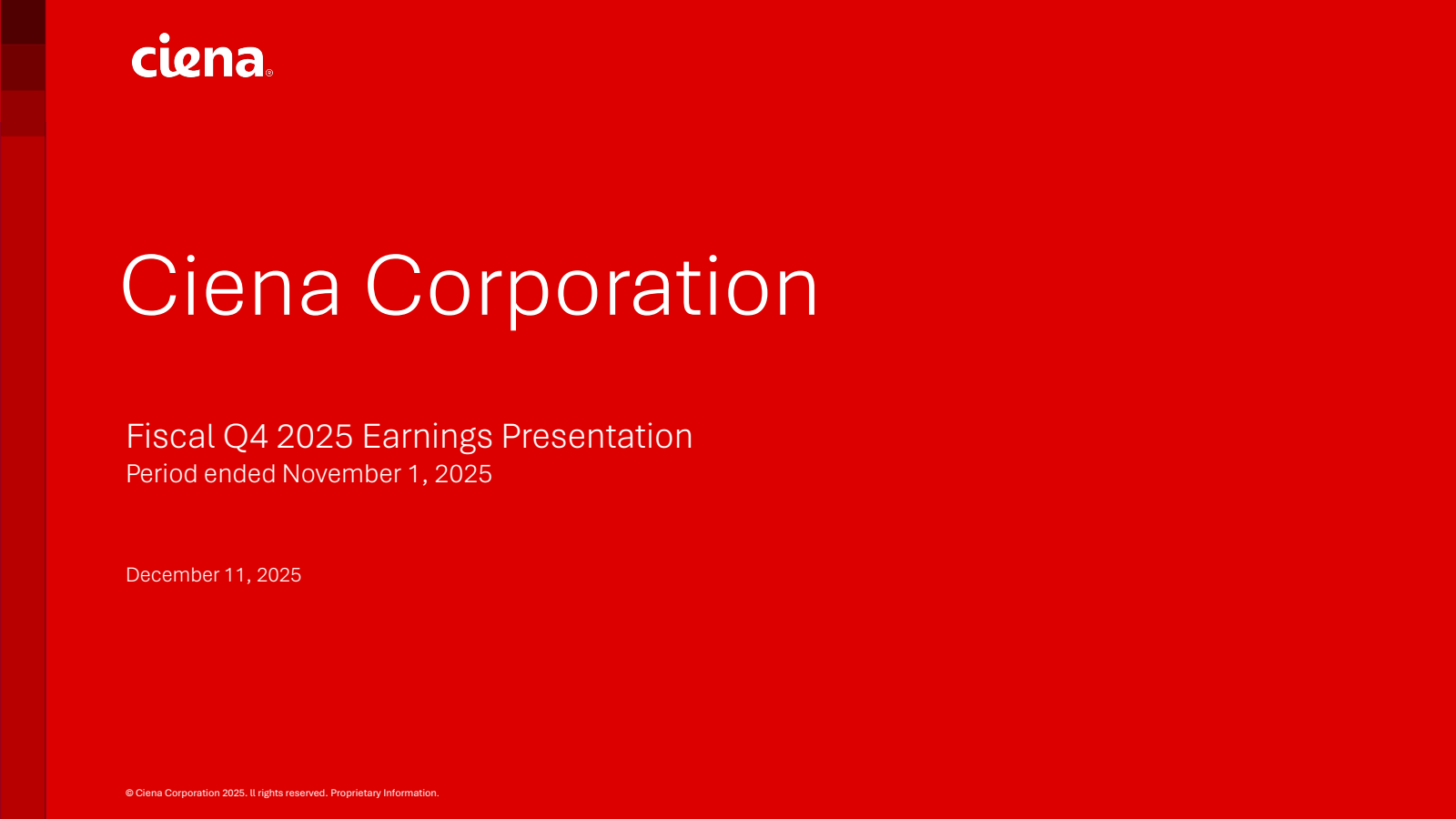 Ciena's Q4 2025 Slide Deck