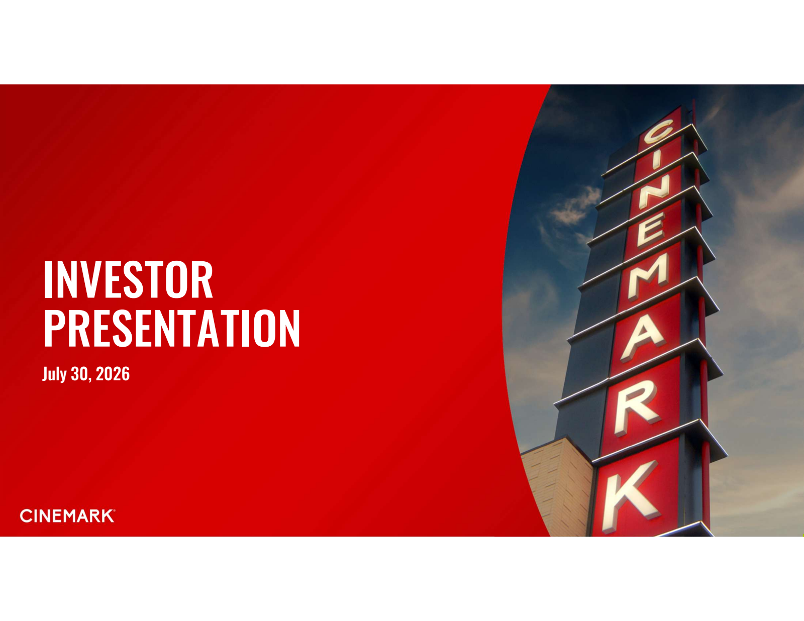 Cinemark's Q2 2026 Slide Deck