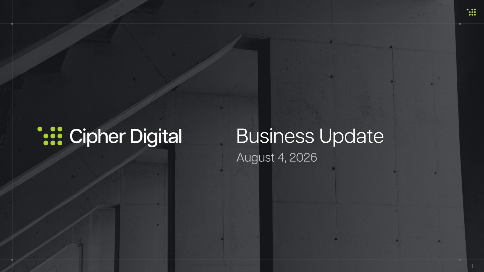 Cipher Mining's Q2 2026 Slide Deck