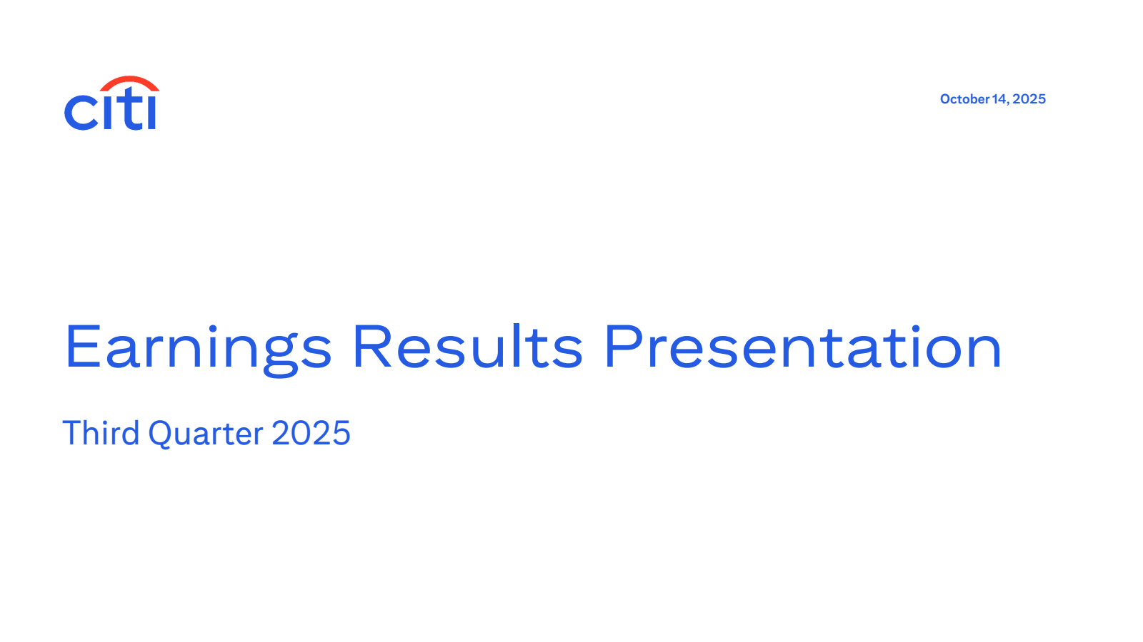 Citigroup's Q3 2025 Slide Deck
