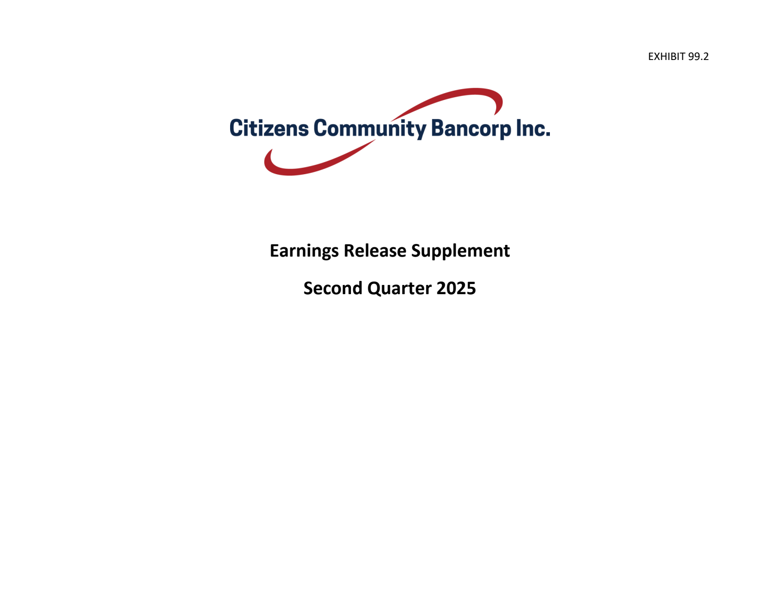Citizens Community Bancorp's Q2 2025 Slide Deck