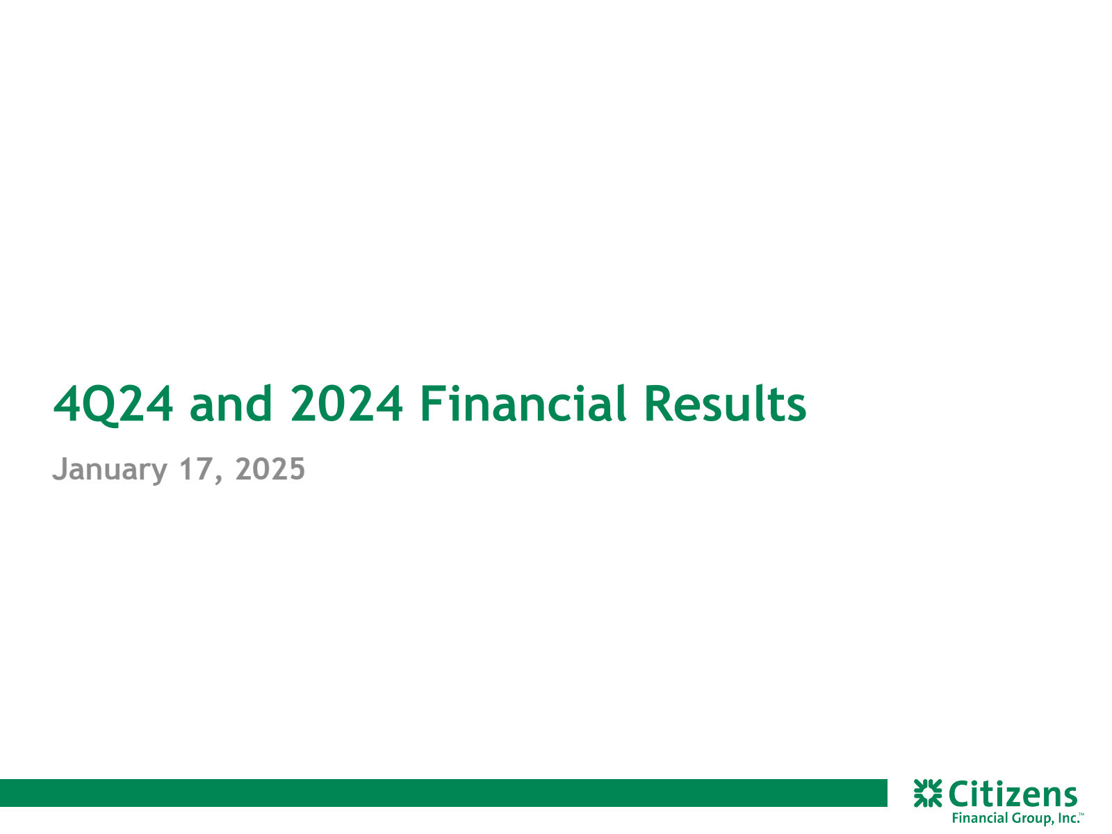 Citizens Financial Services' Q4 2024 Slide Deck