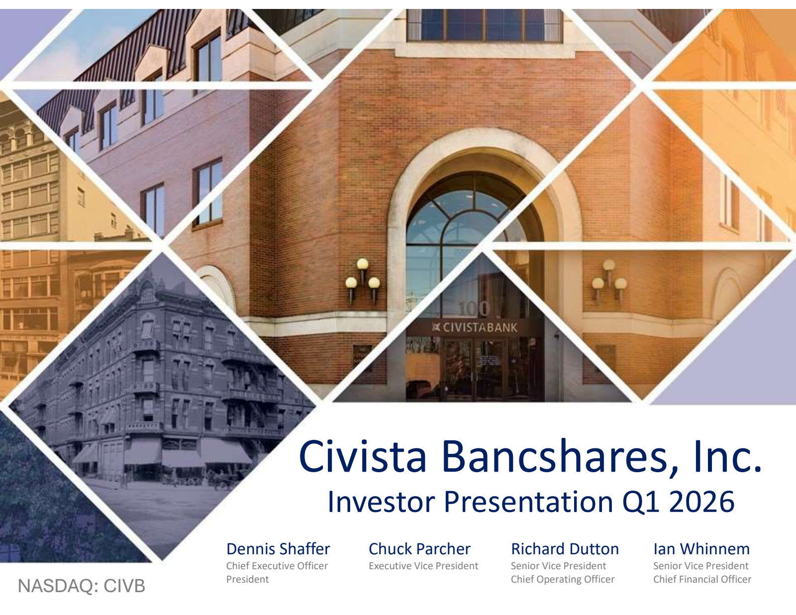 Civista Bancshares' Q1 2026 Slide Deck