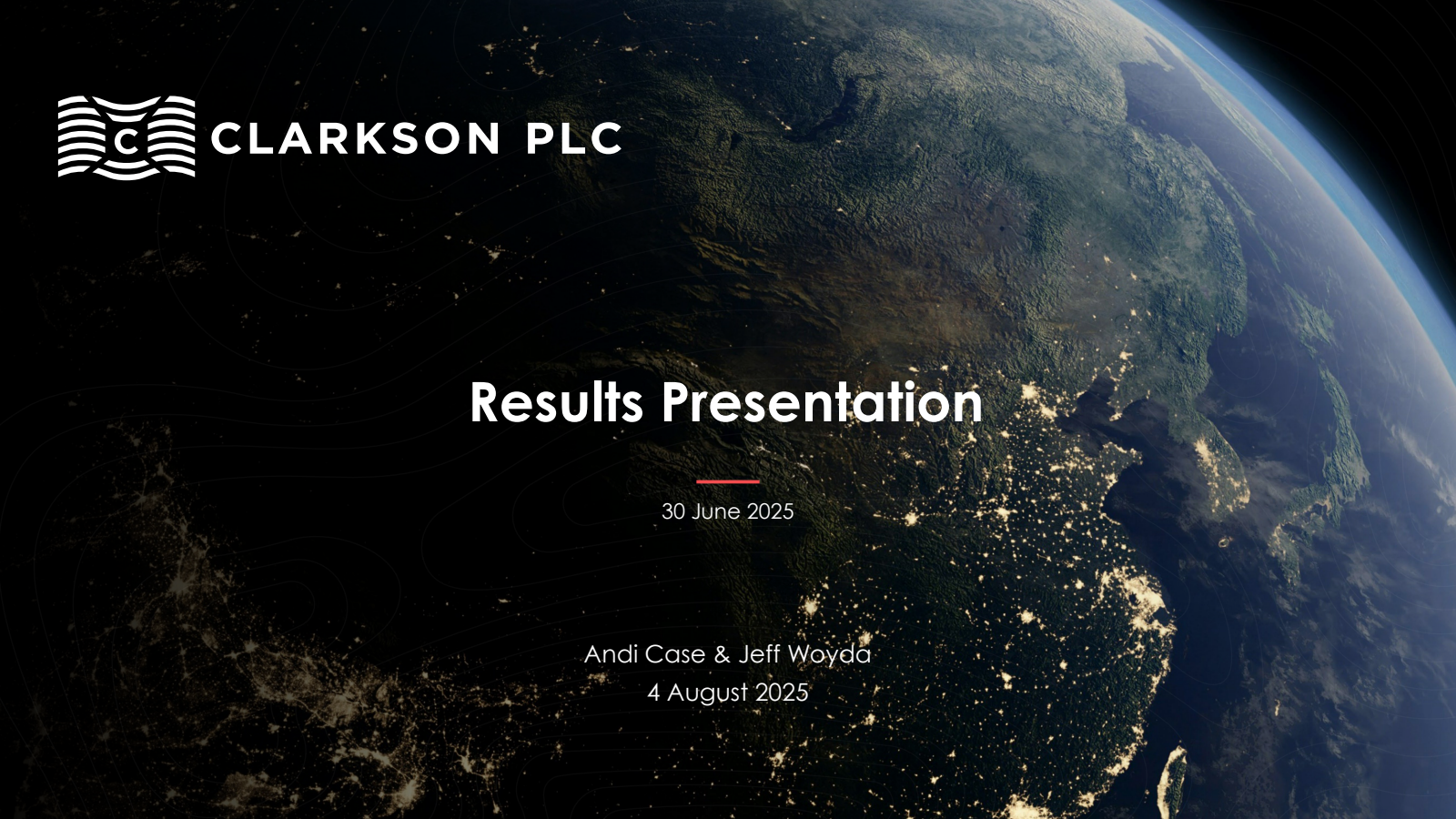 Clarkson's H1 2025 Slide Deck
