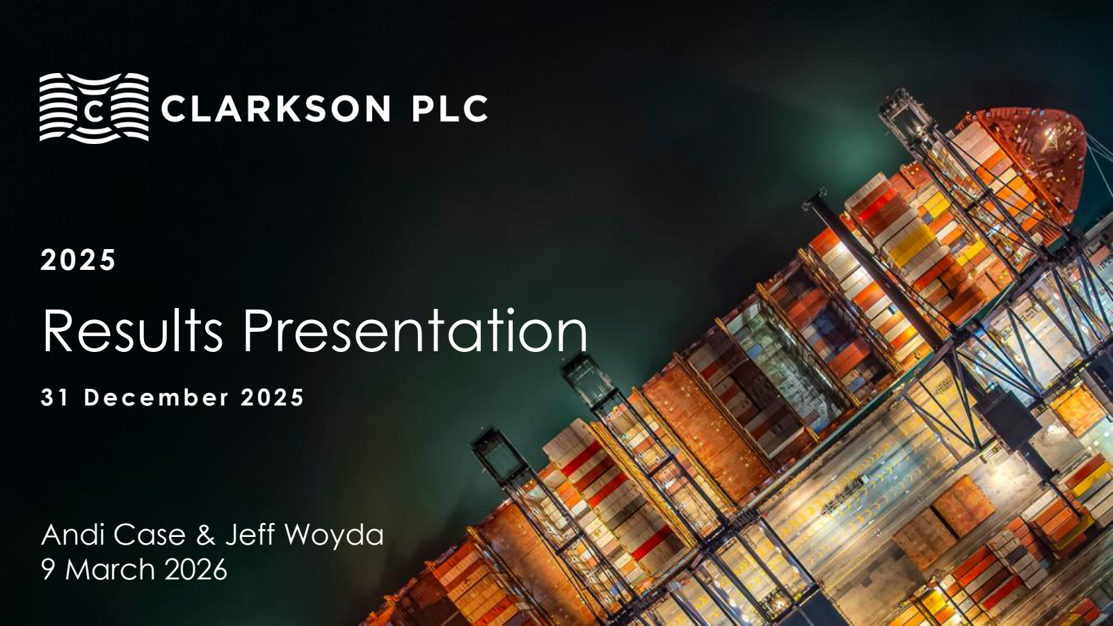 Clarkson's H2 2025 Slide Deck