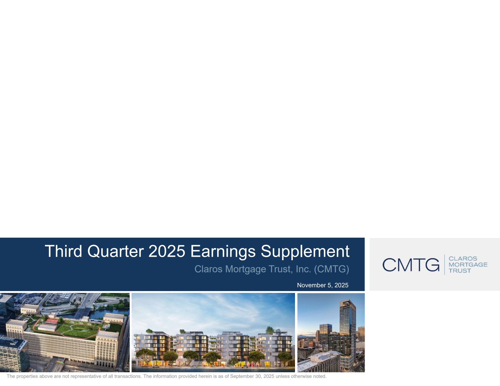 Claros Mortgage Trust's Q3 2025 Slide Deck