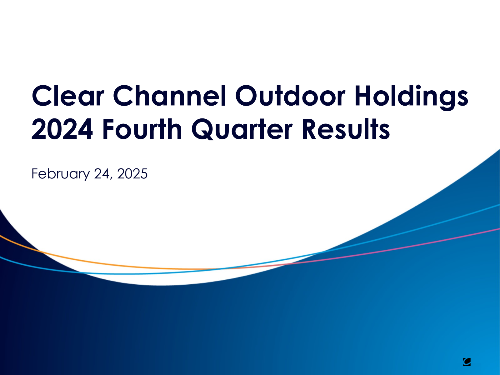 Clear Channel Outdoor's Q4 2024 Slide Deck