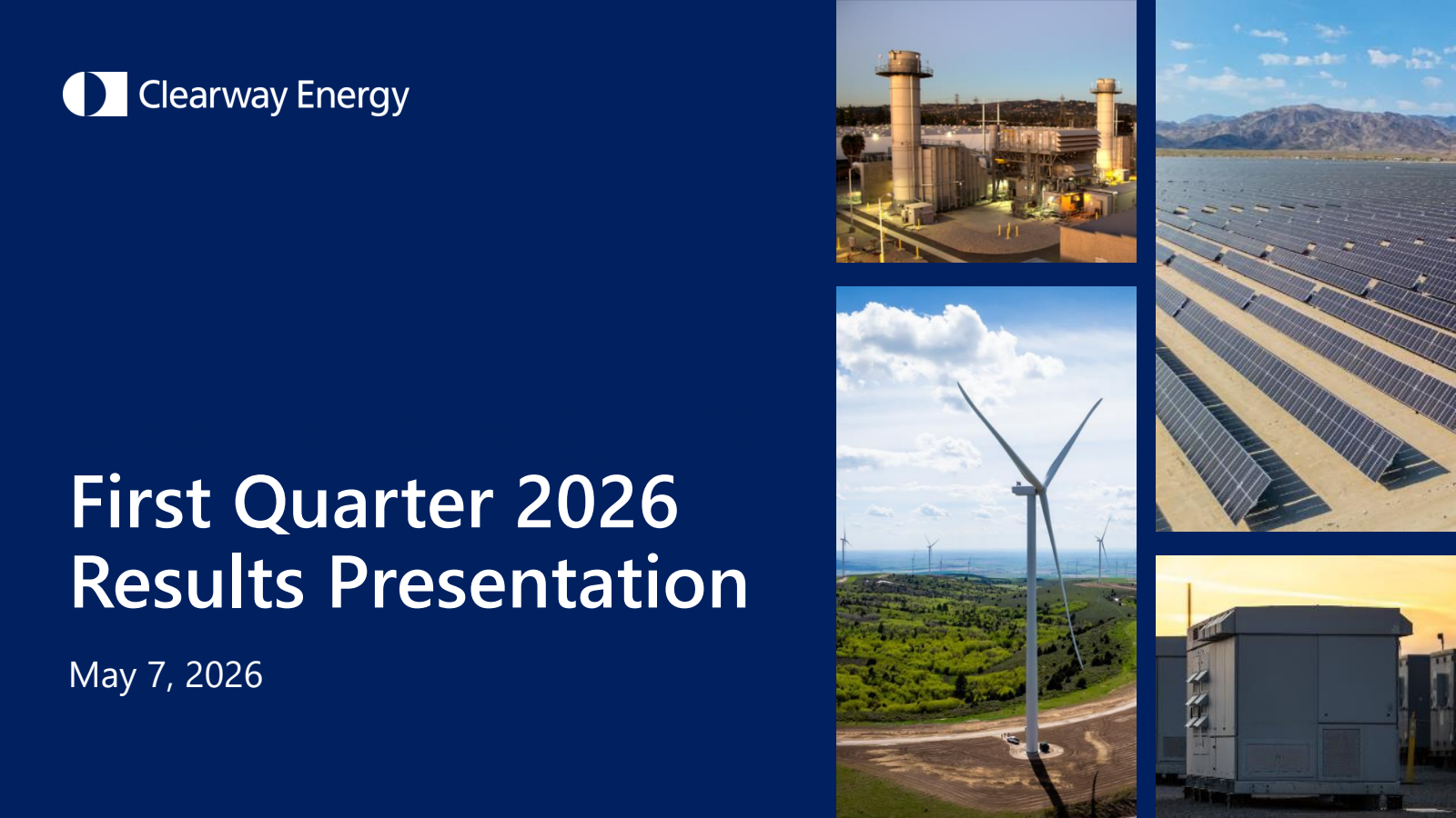 Clearway Energy's Q1 2026 Slide Deck