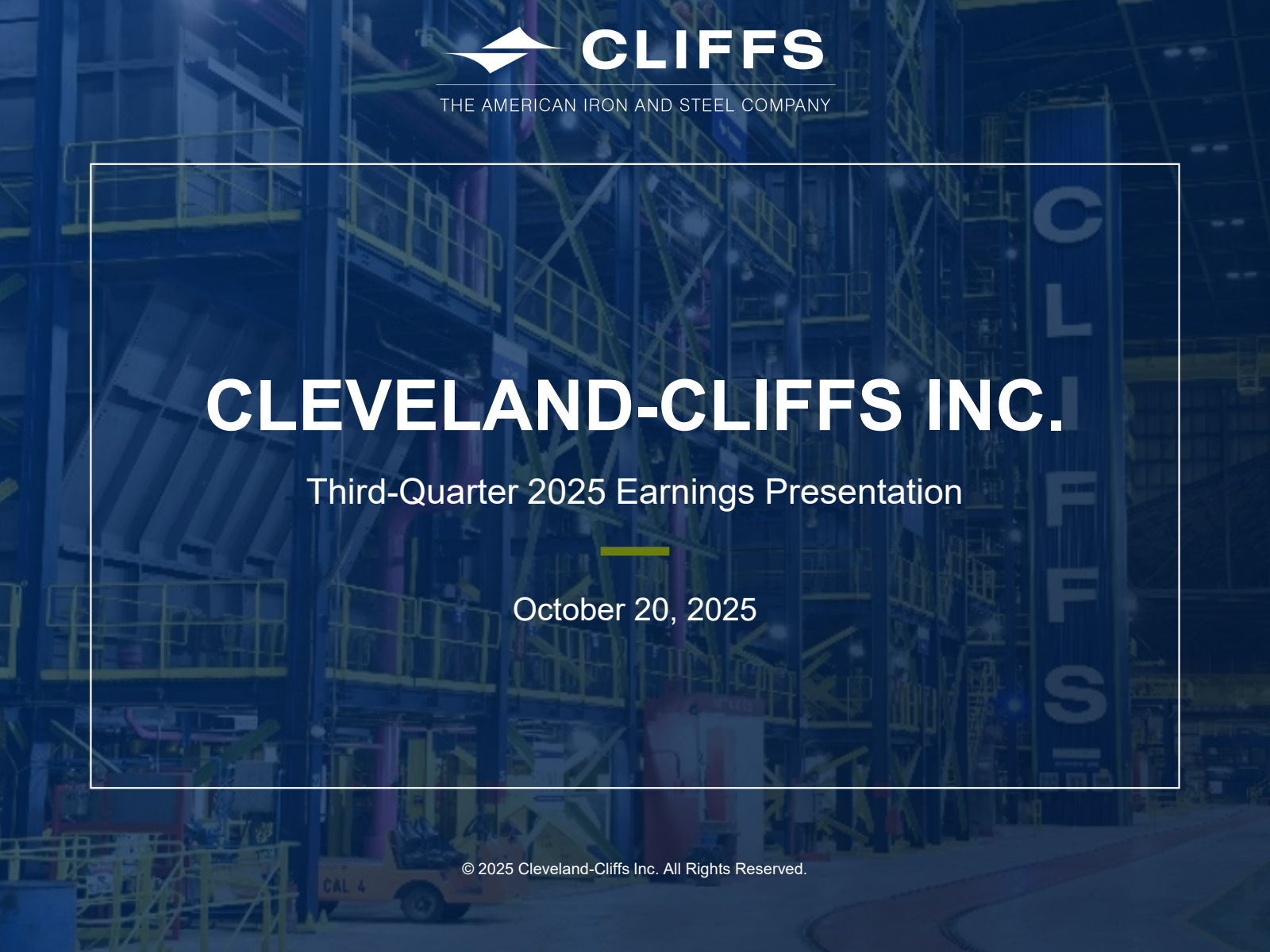Cleveland-Cliffs' Q3 2025 Slide Deck