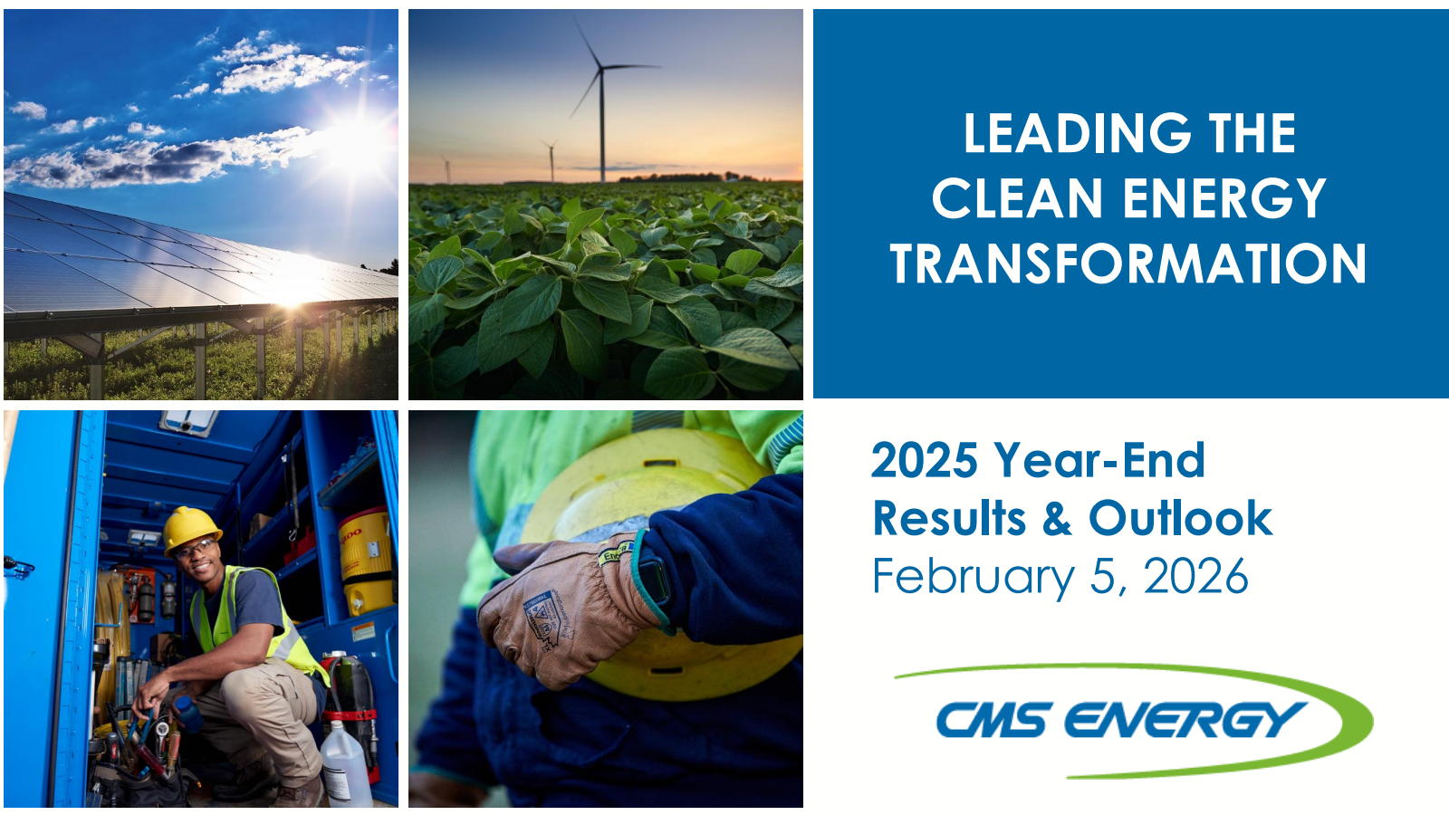 CMS Energy's Q4 2025 Slide Deck