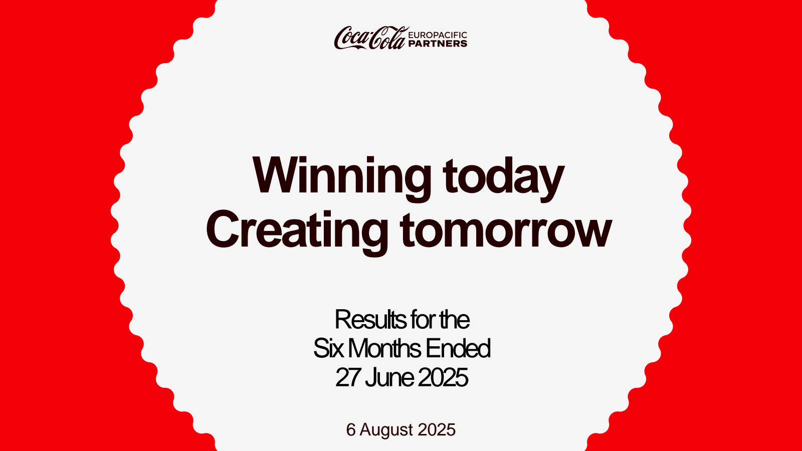Coca-Cola Europacific Partners' H1 2025 Slide Deck