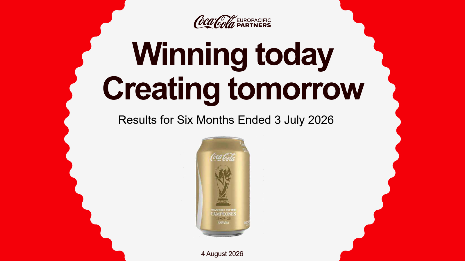 Coca-Cola Europacific Partners' Q2 2026 Slide Deck