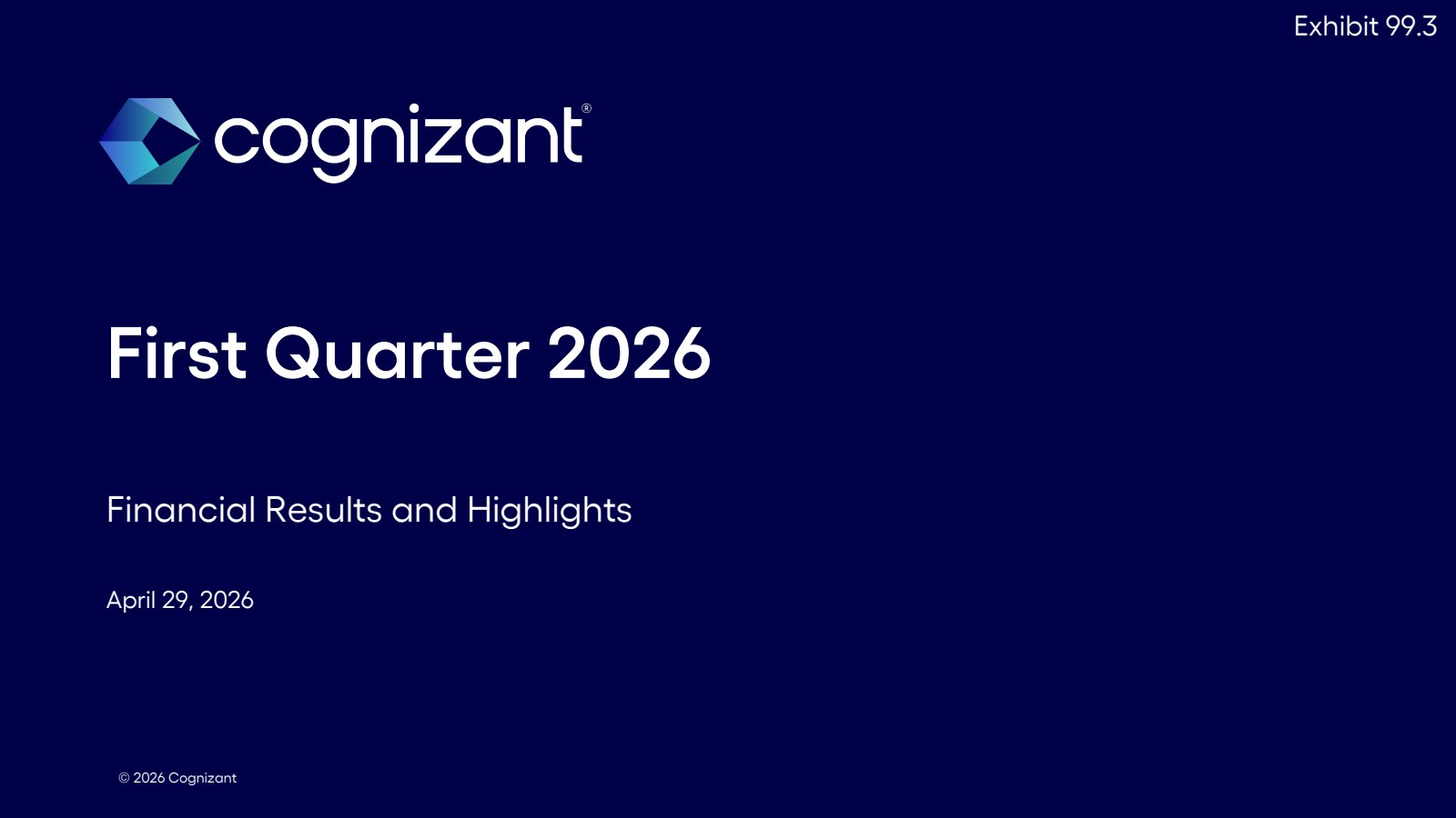 Cognizant Technology Solutions' Q1 2026 Slide Deck