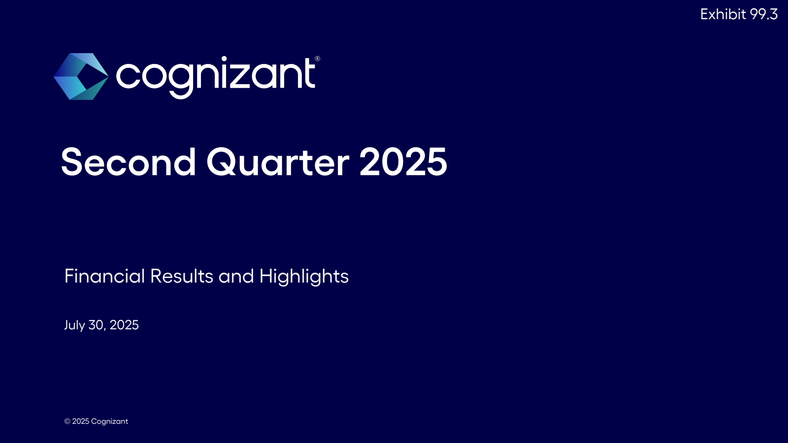 Cognizant Technology Solutions' Q2 2025 Slide Deck